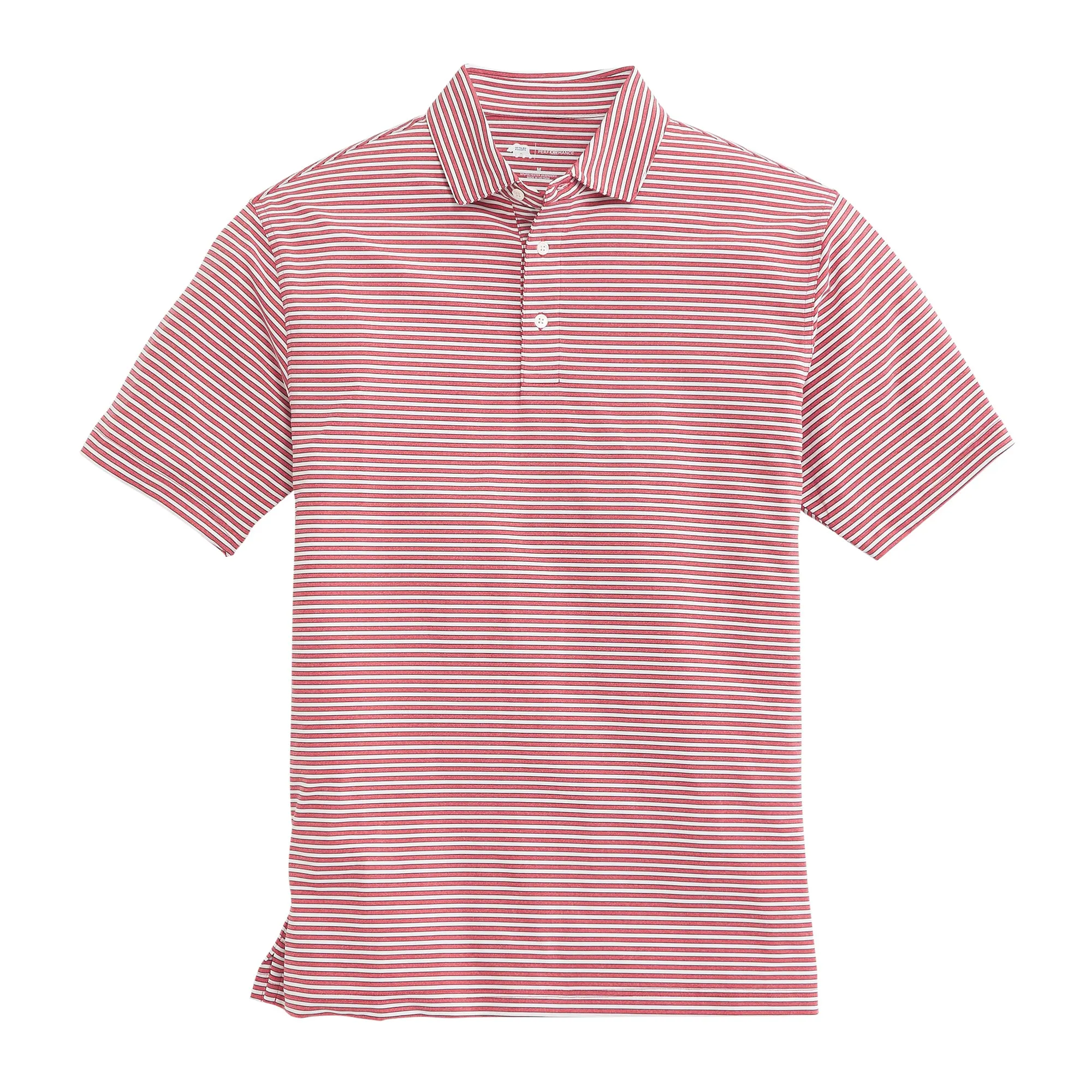 Mulligan Stripe Performance Polo - Heather Red