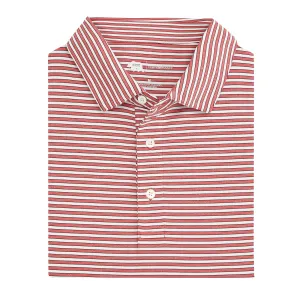 Mulligan Stripe Performance Polo - Heather Red