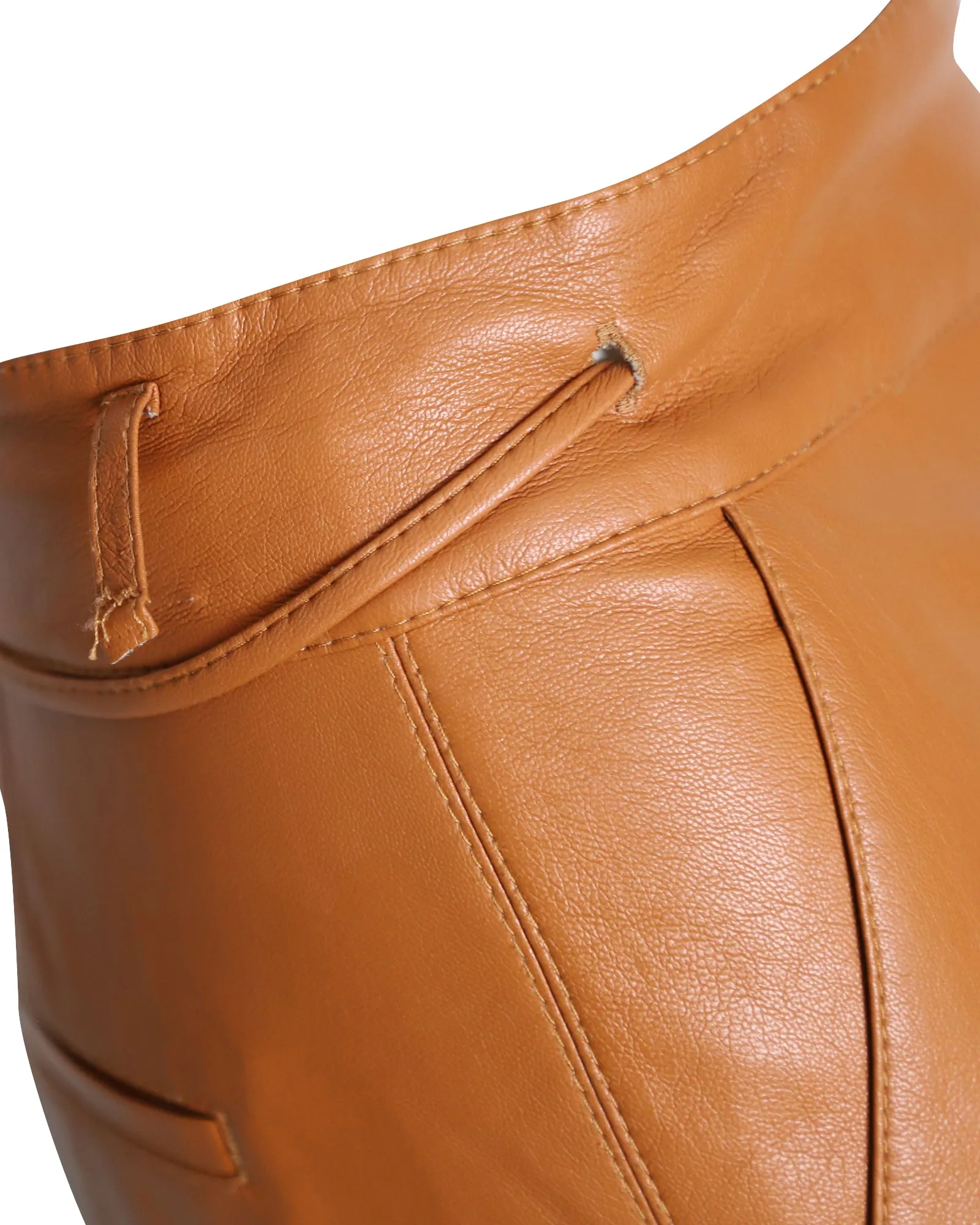 Nanushka Flared-Leg Trousers in Bown Polyurethane