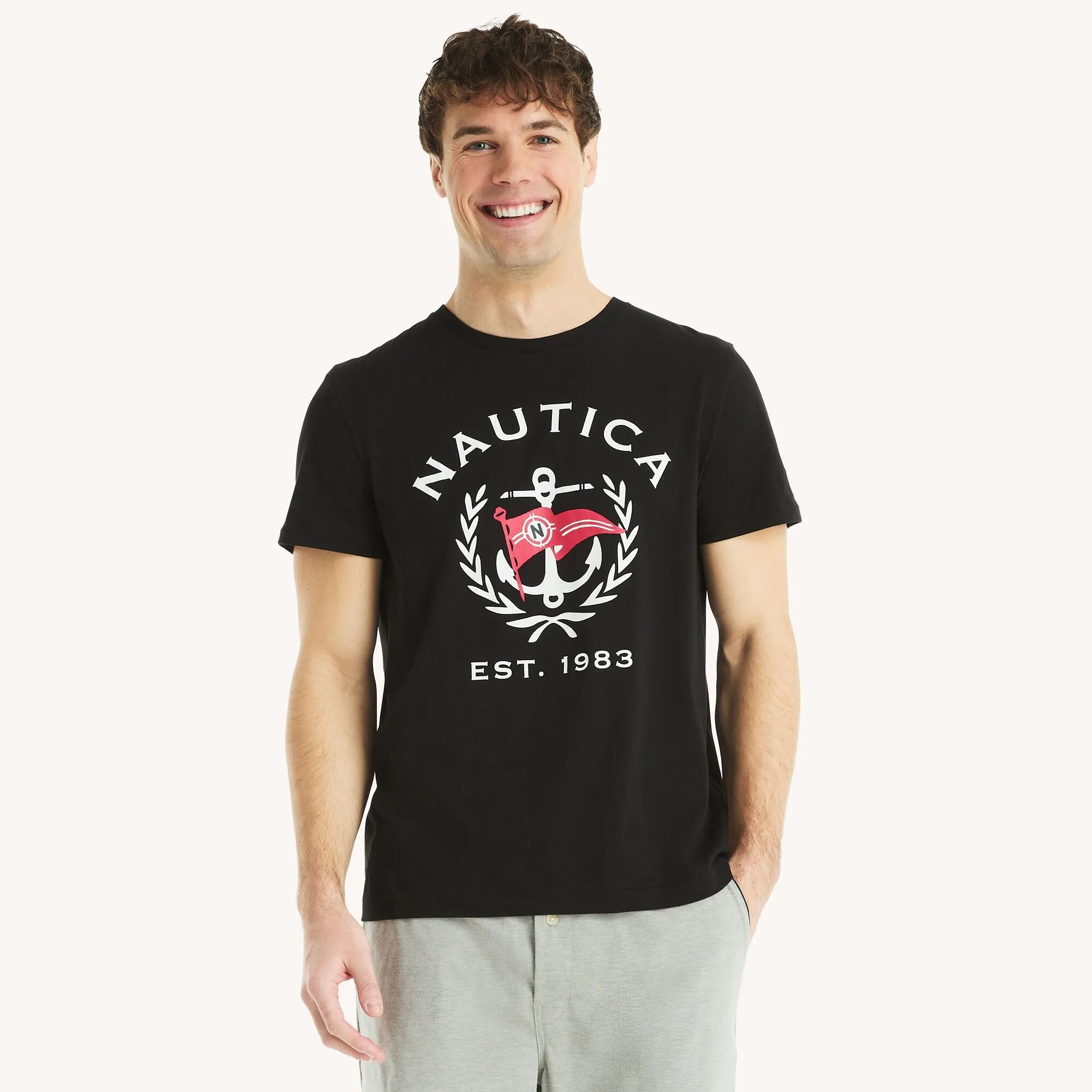Nautica Mens Anchor Graphic T-Shirt