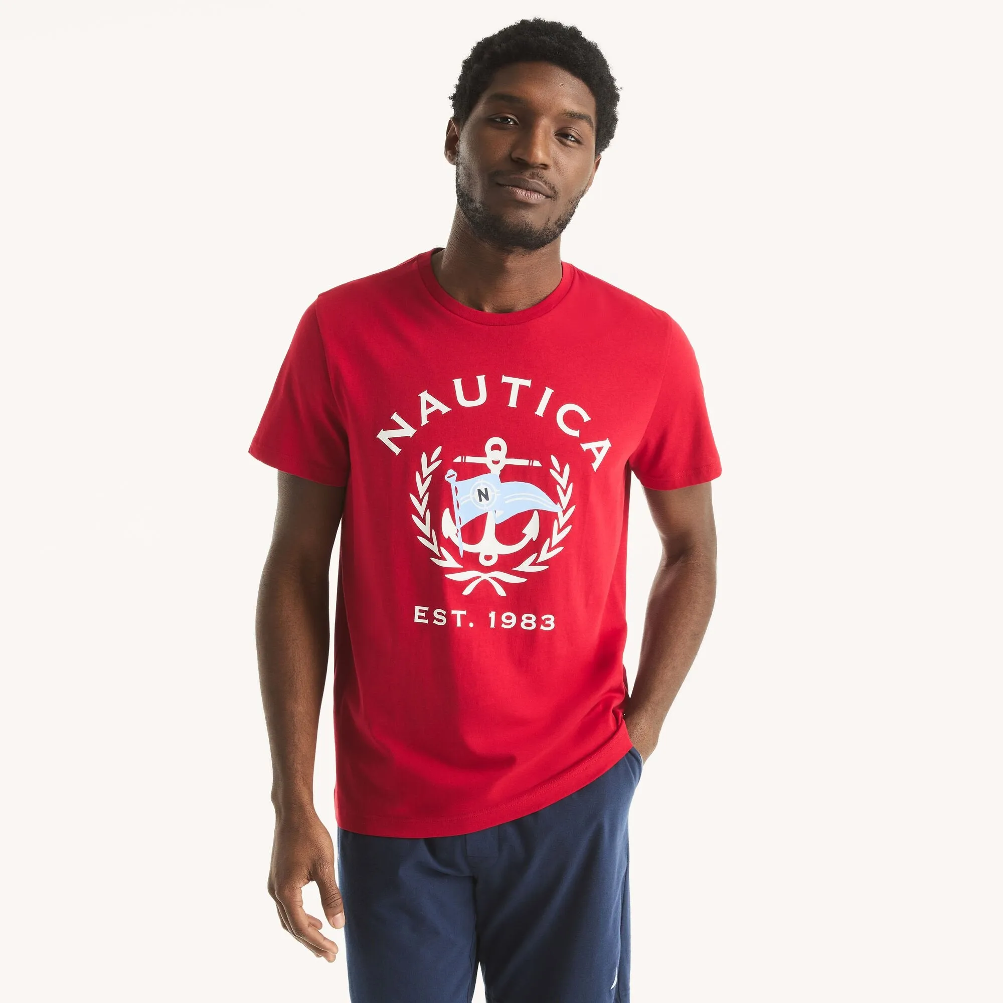 Nautica Mens Anchor Graphic T-Shirt