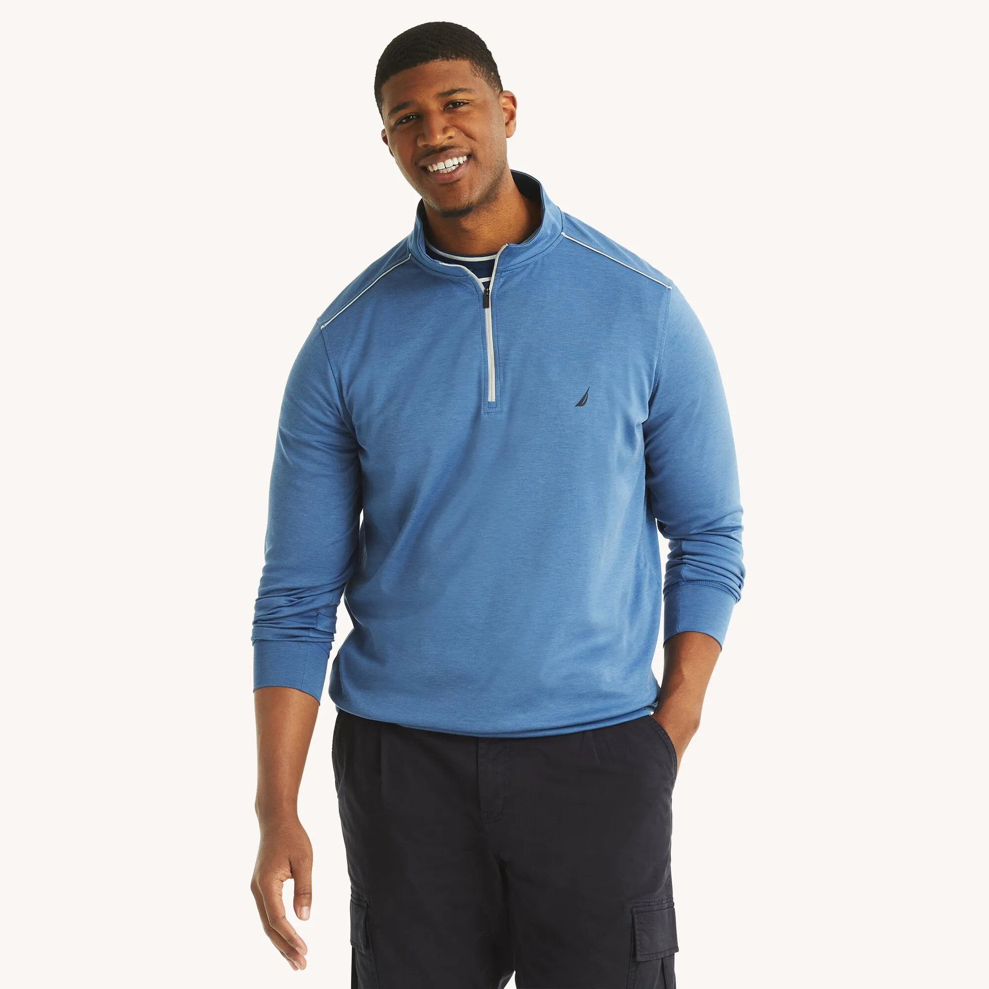 Nautica Mens Big & Tall Quarter-Zip Sweatshirt