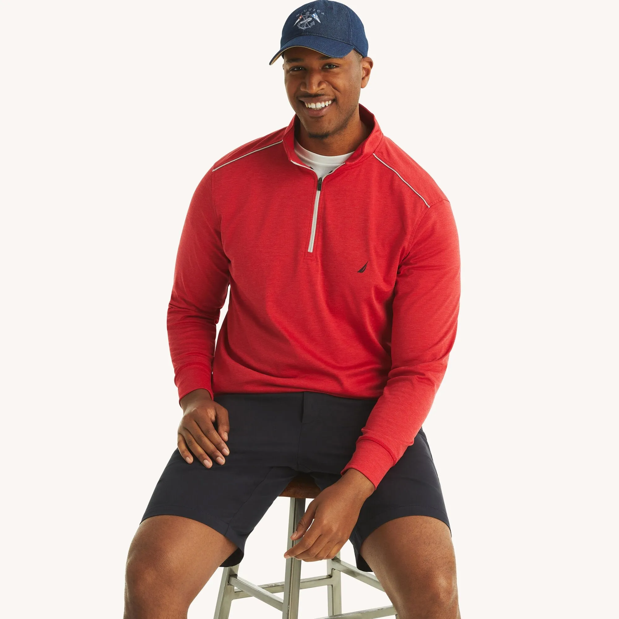 Nautica Mens Big & Tall Quarter-Zip Sweatshirt