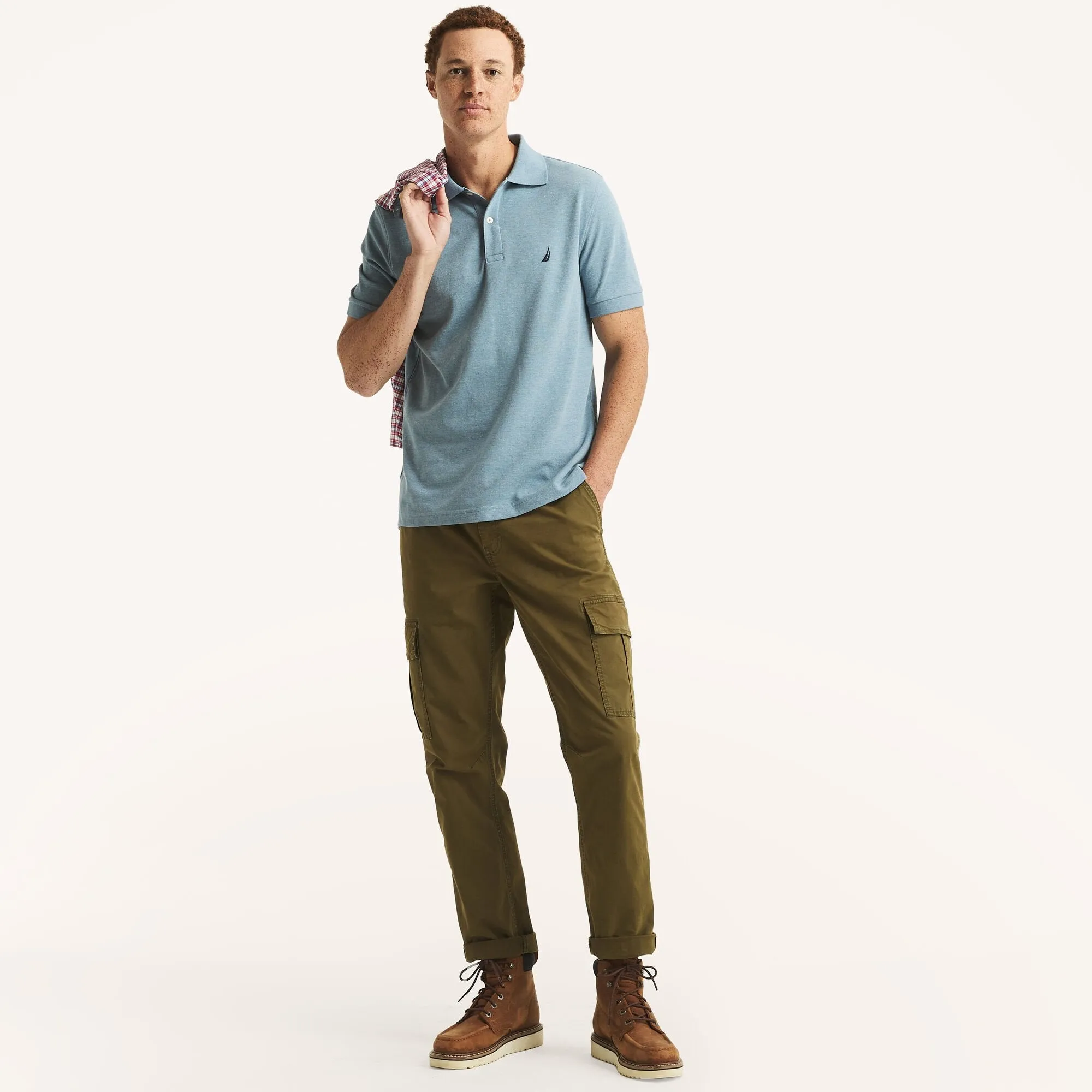 Nautica Mens Classic Fit Heather Deck Polo