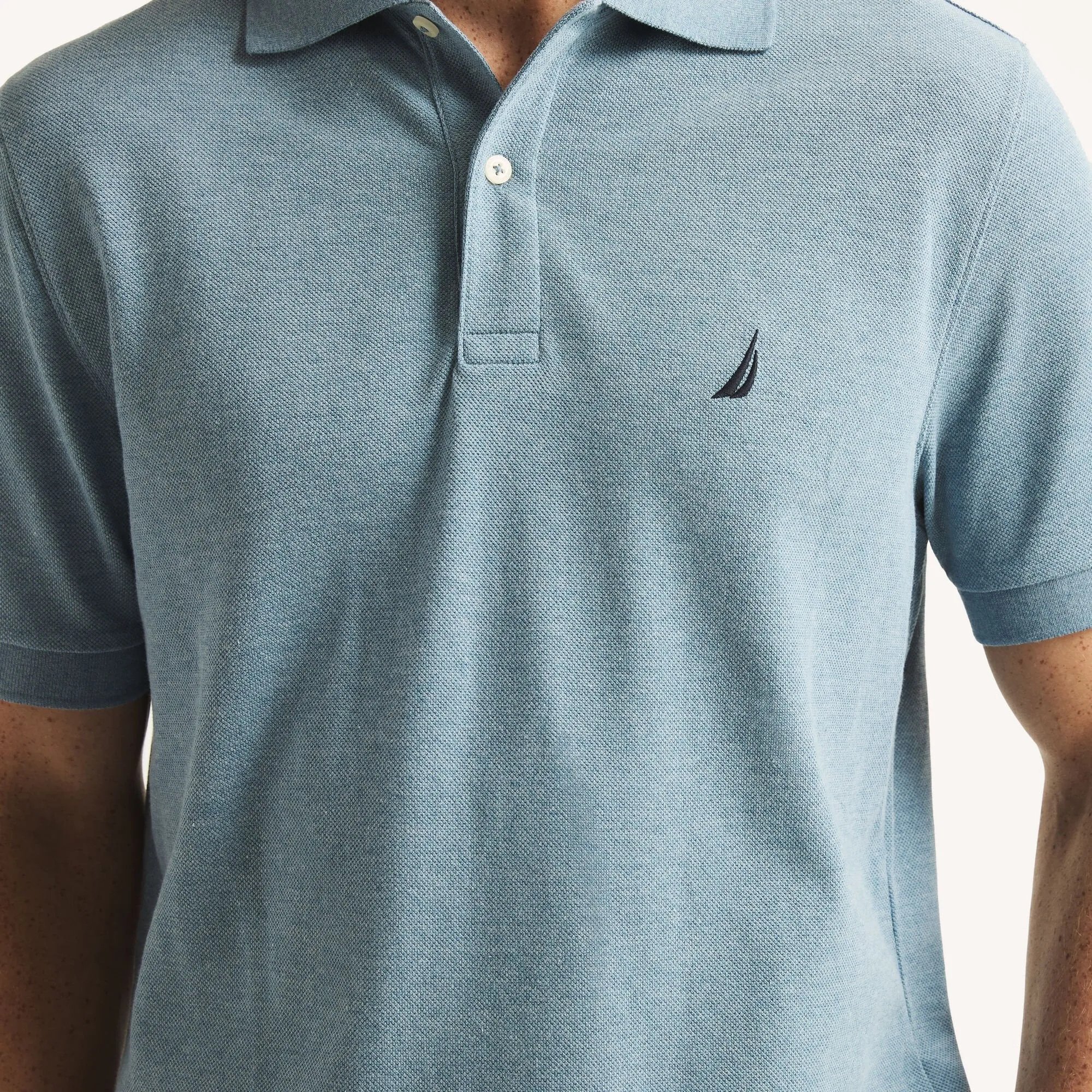 Nautica Mens Classic Fit Heather Deck Polo
