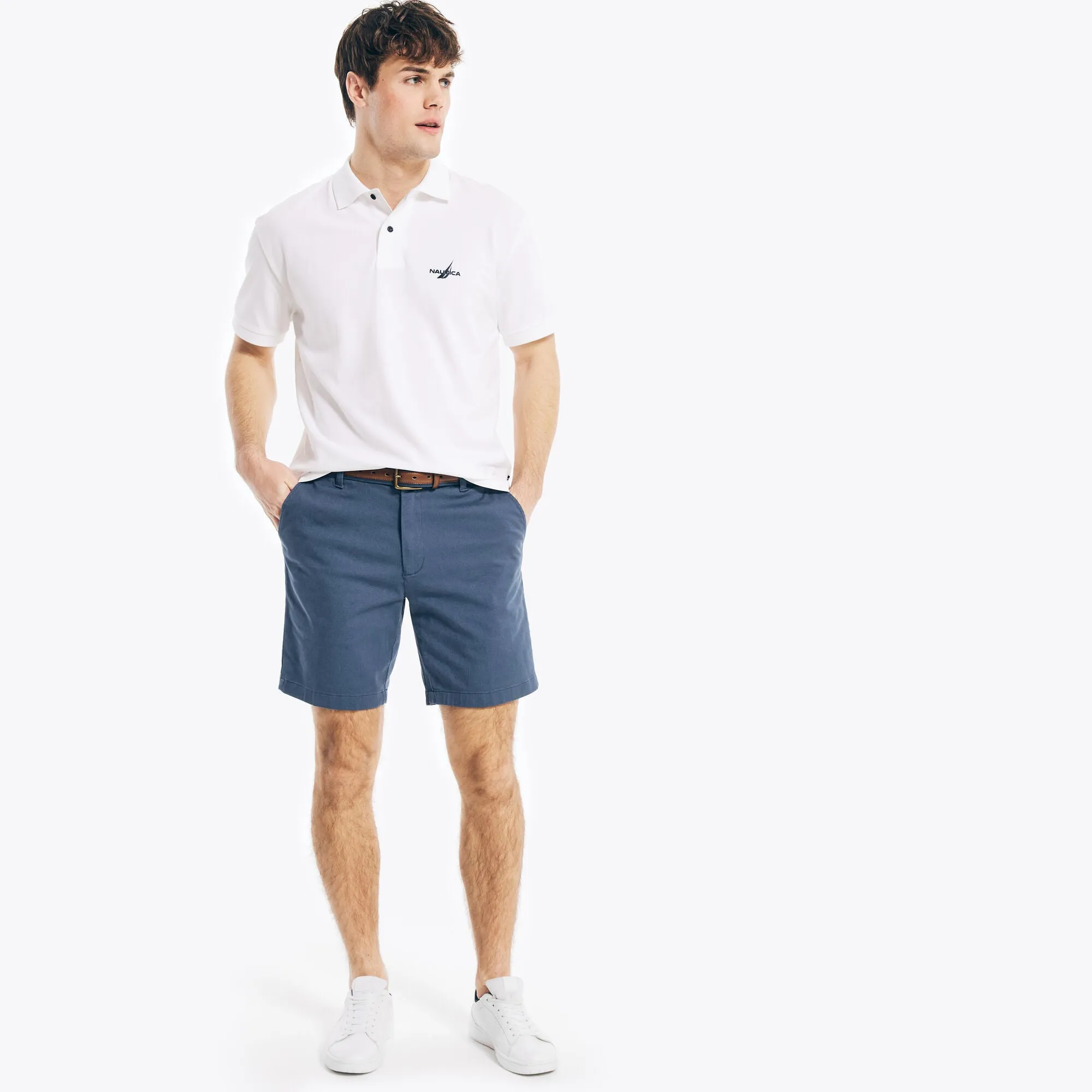 Nautica Mens Classic Fit Mesh Ribbed Polo