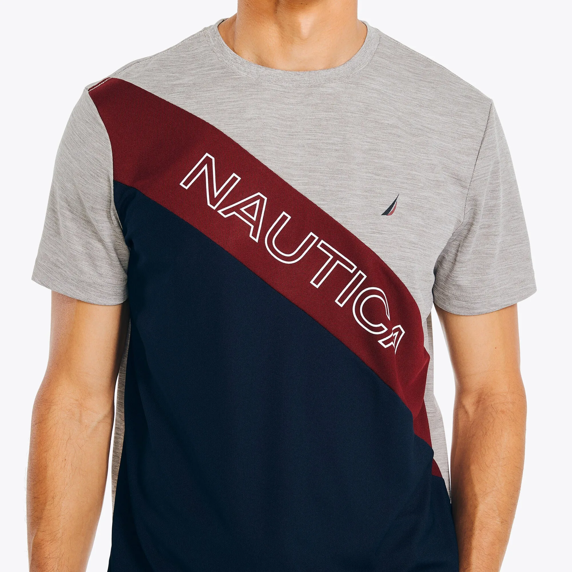 Nautica Mens Navtech Colorblock Crewneck T-Shirt