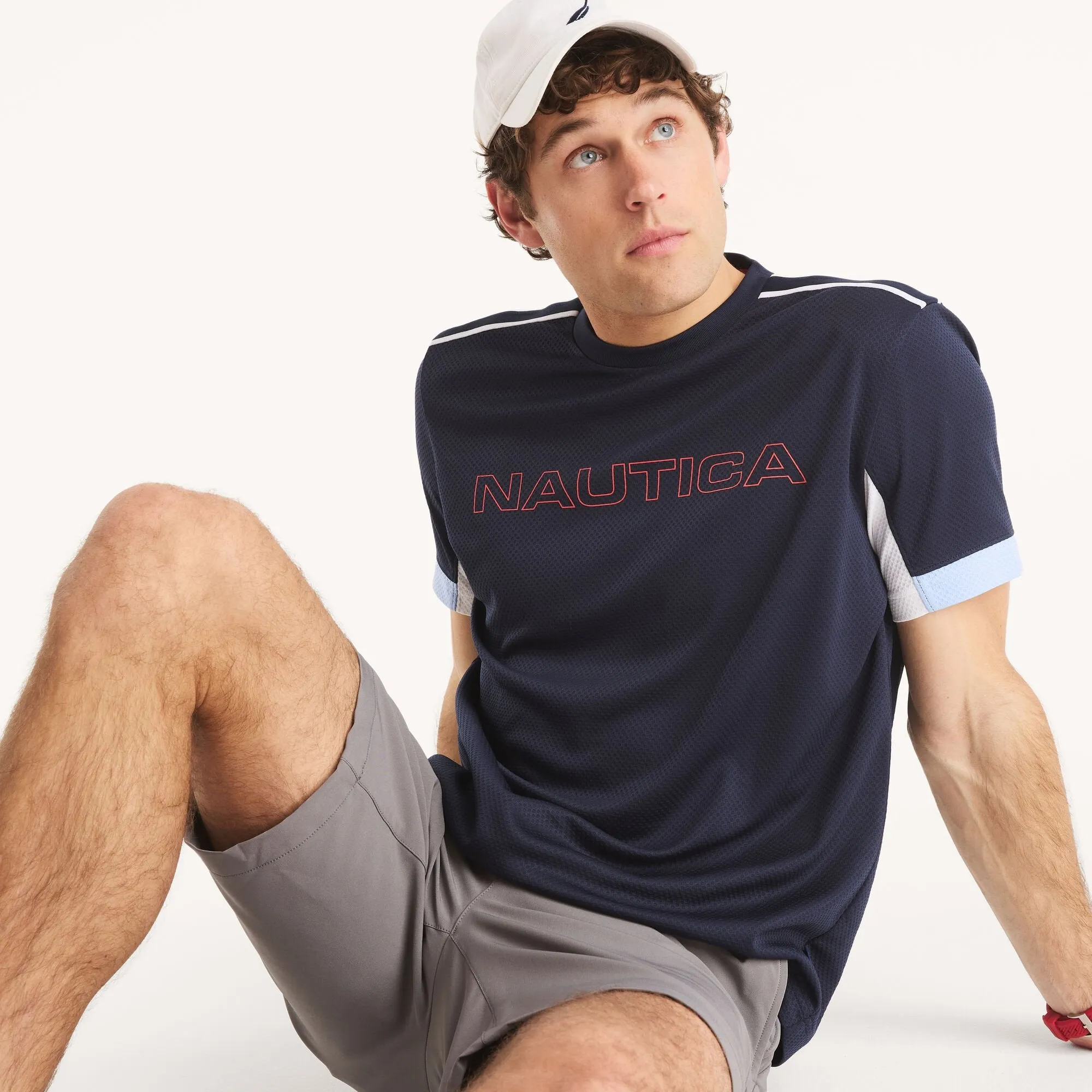 Nautica Mens Navtech Colorblock Crewneck T-Shirt