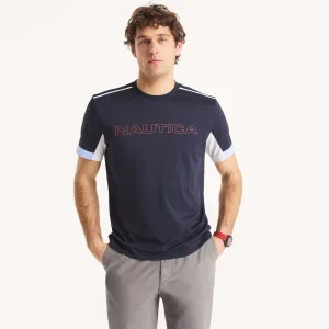Nautica Mens Navtech Colorblock Crewneck T-Shirt