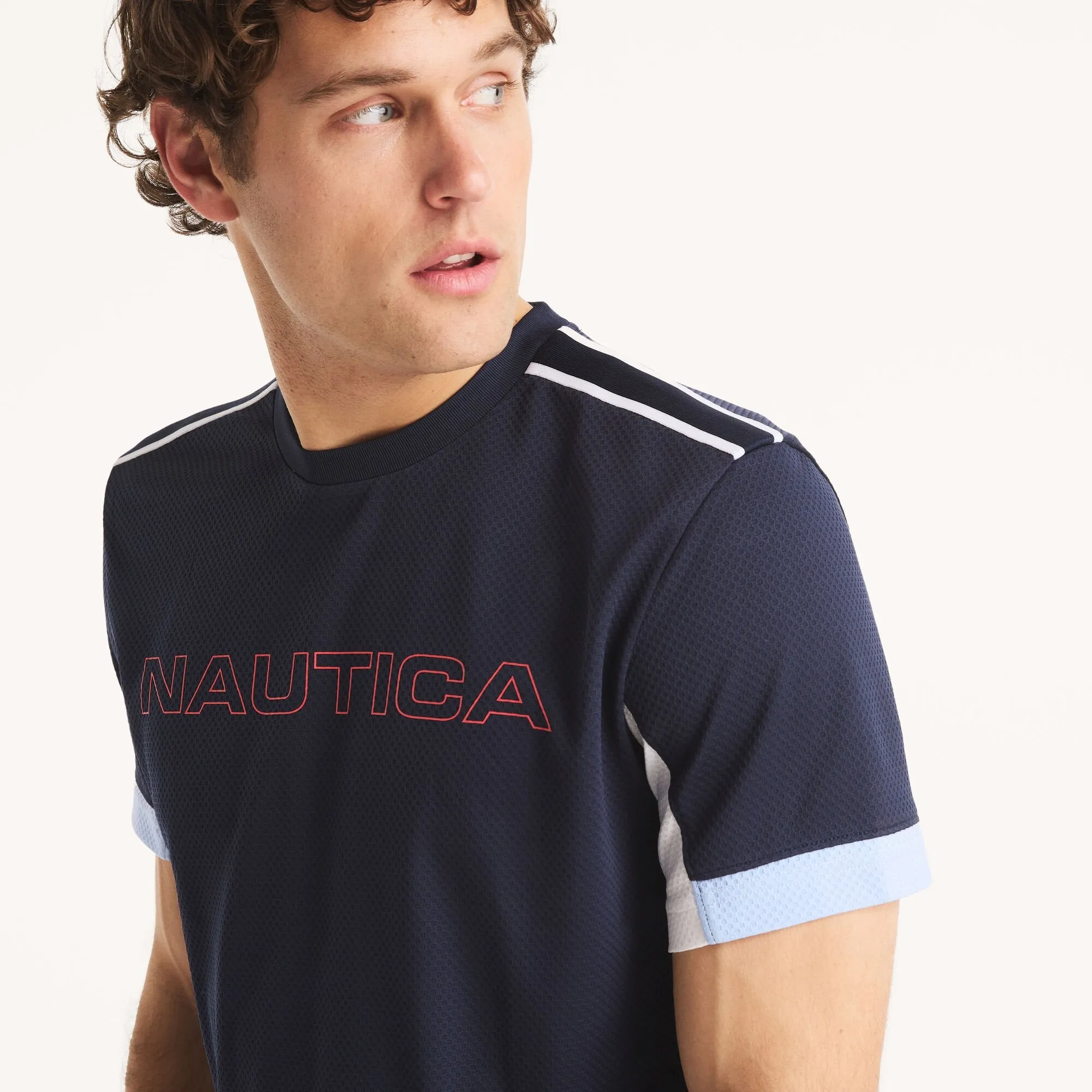 Nautica Mens Navtech Colorblock Crewneck T-Shirt