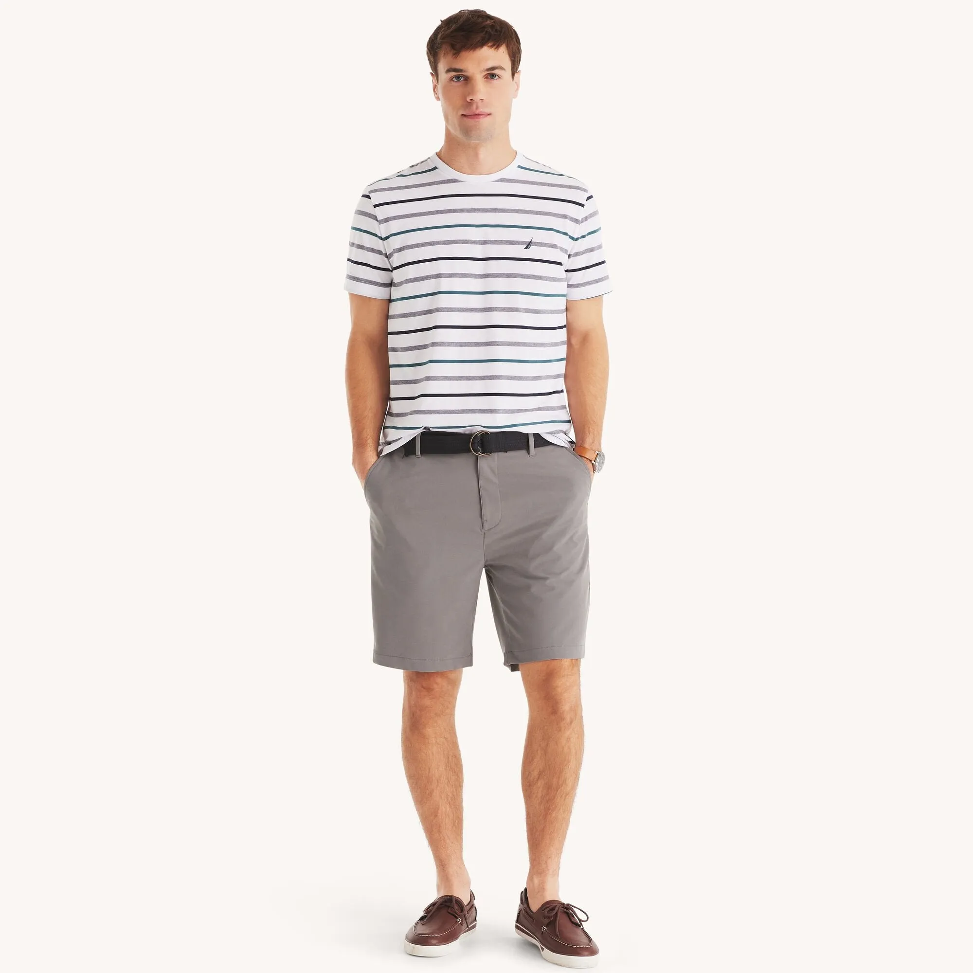 Nautica Mens Navtech Striped Crewneck T-Shirt