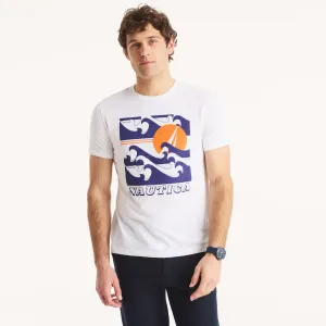 Nautica Mens Ocean Waves Graphic T-Shirt
