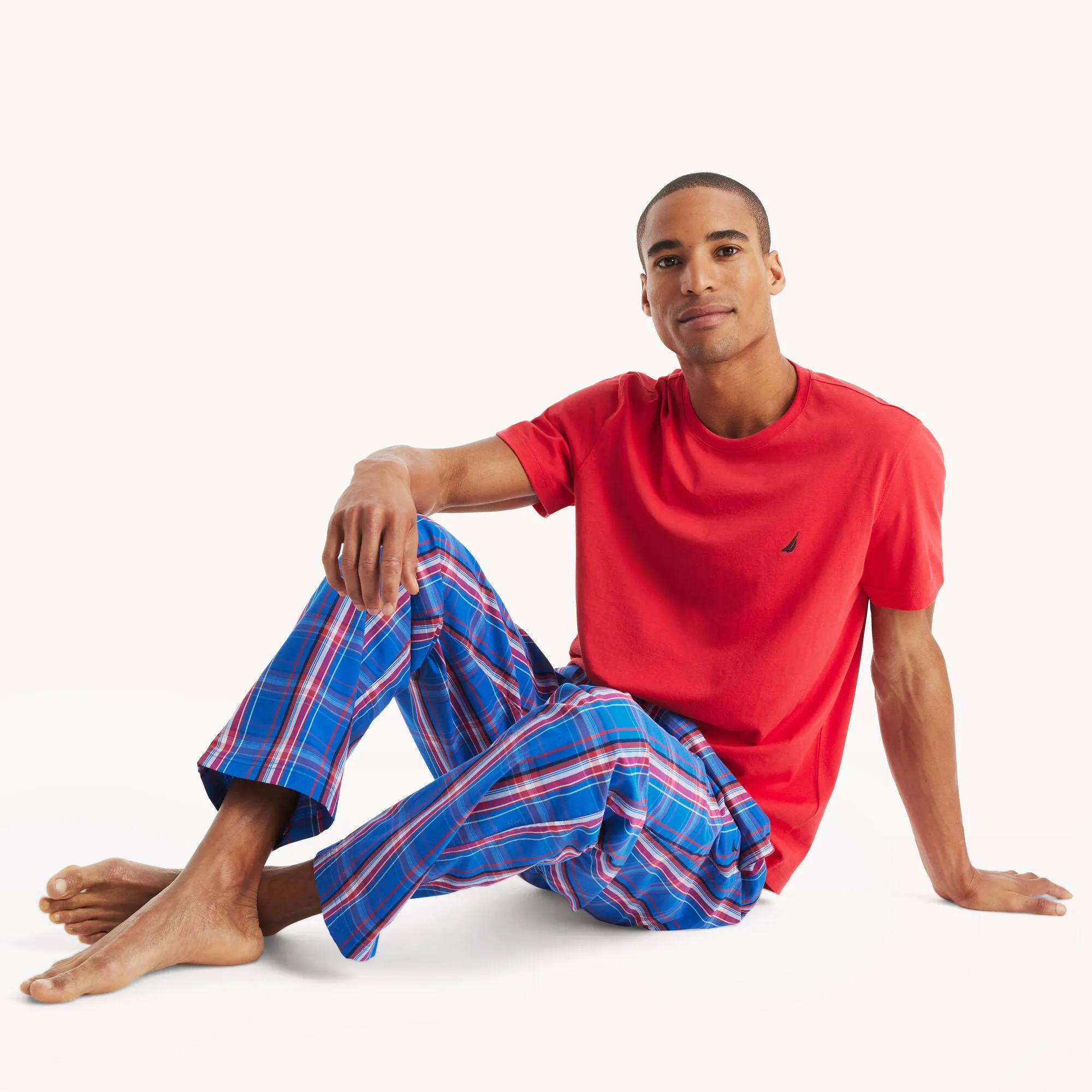 Nautica Mens Plaid Pajama Pant Set