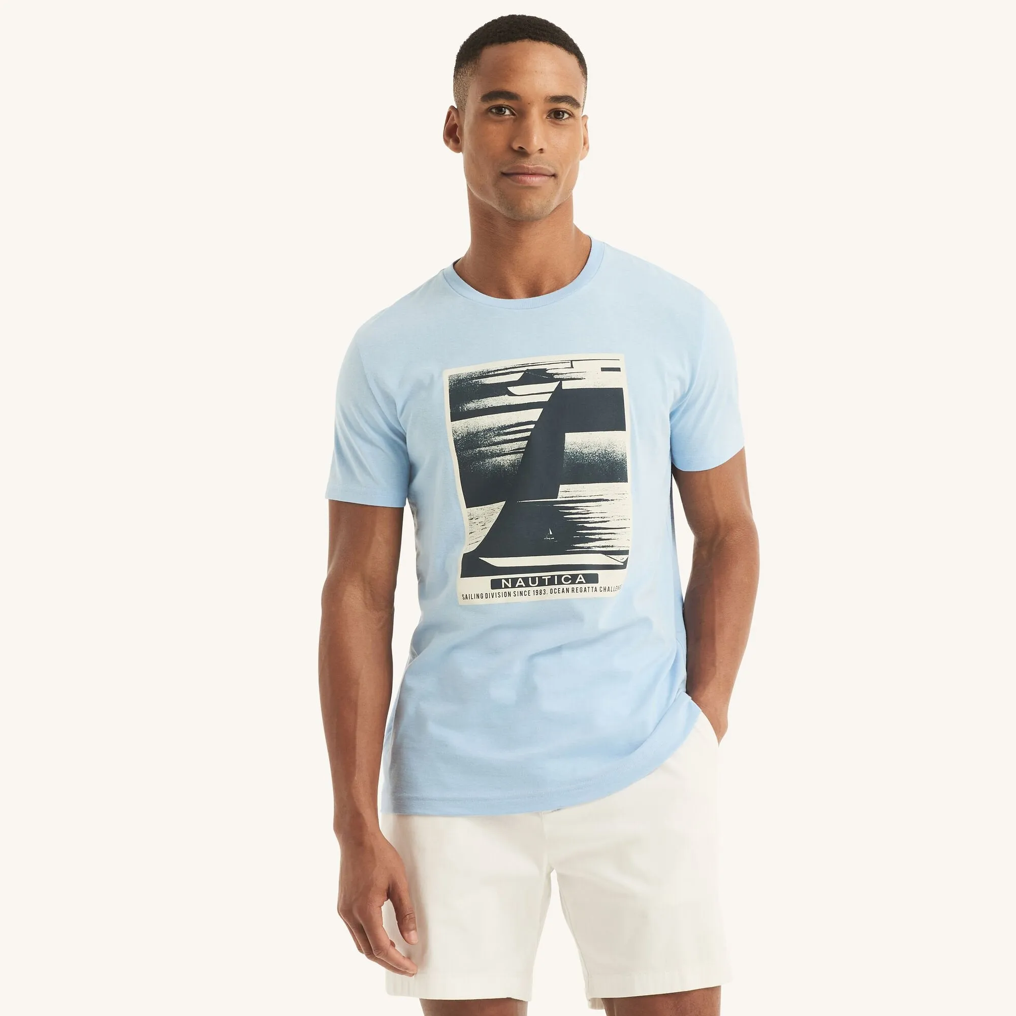 Nautica Mens Sustainably Crafted Sailing Division Graphic T-Shirt