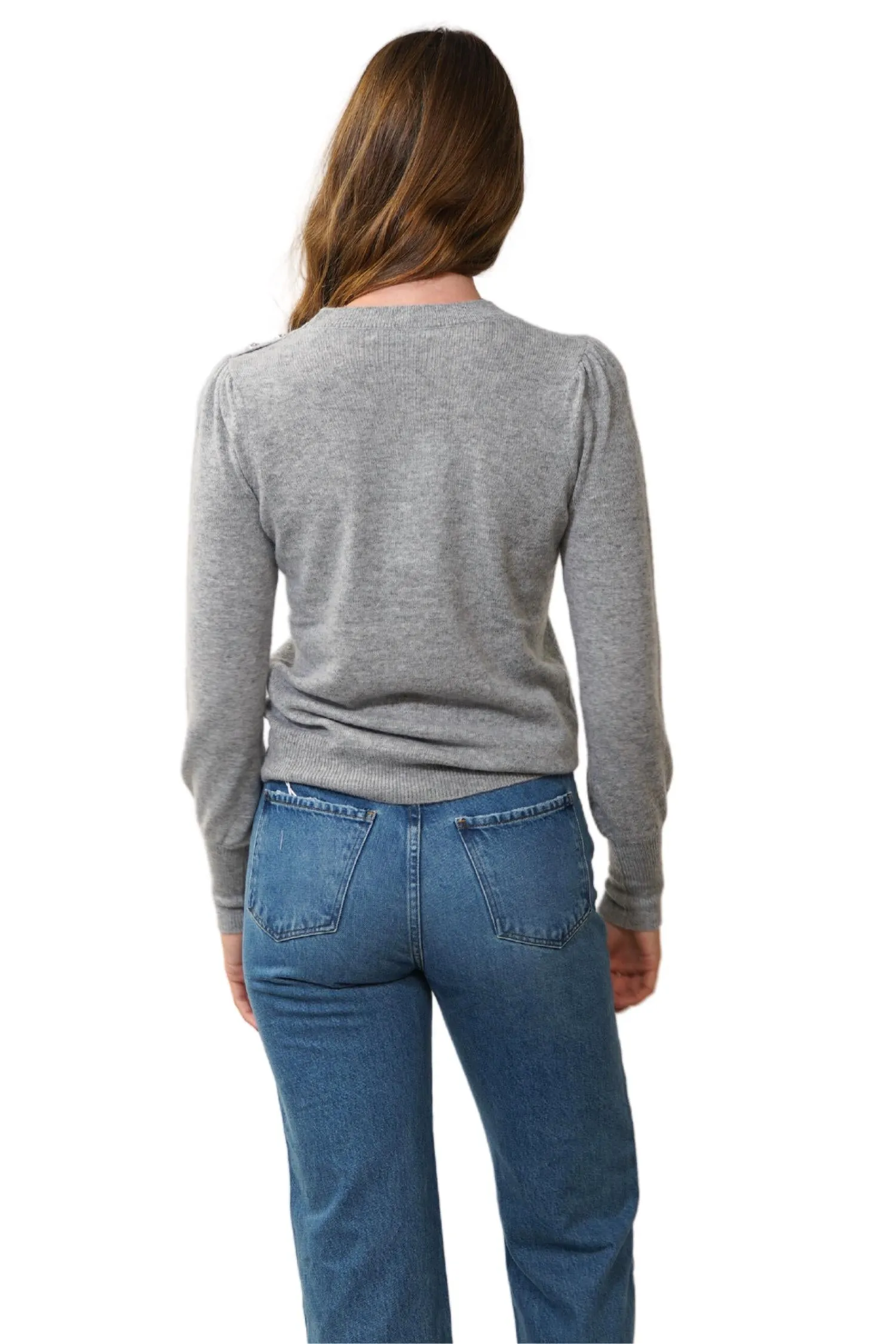 Nelia Cashmere Sweater In Heather Grey