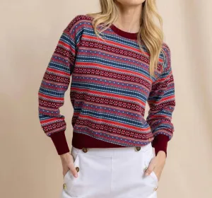 Nelle Fairisle Sweater In Muscadine