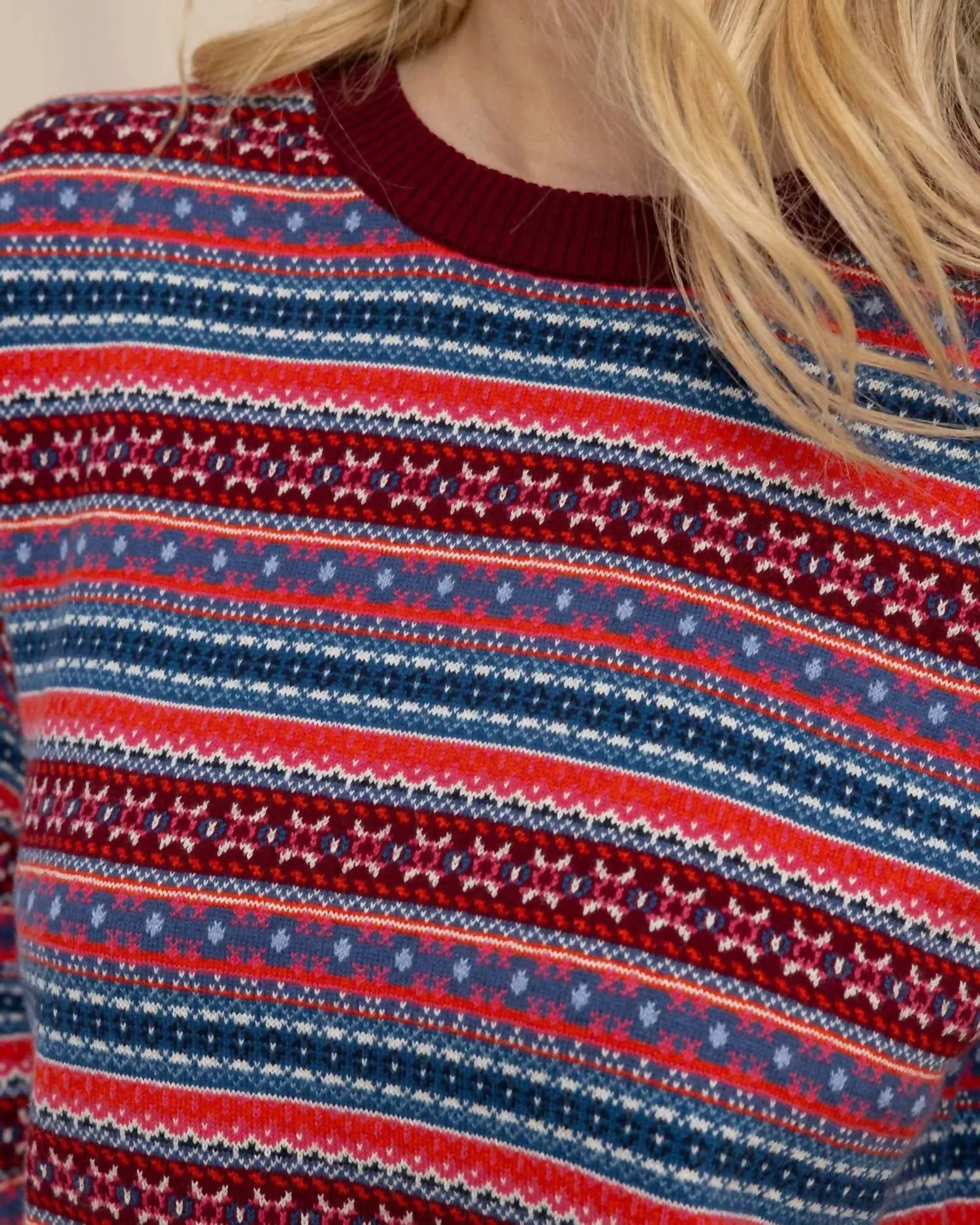 Nelle Fairisle Sweater In Muscadine