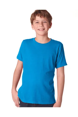 Next Level Youth Jersey Short Sleeve Crewneck T-Shirt - Vintage Turquoise Blue