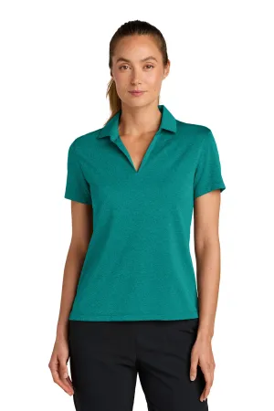 Nike Womens Dri-Fit Moisture Wicking Smooth Heather Short Sleeve Polo Shirt - Heather Bright Spruce Green