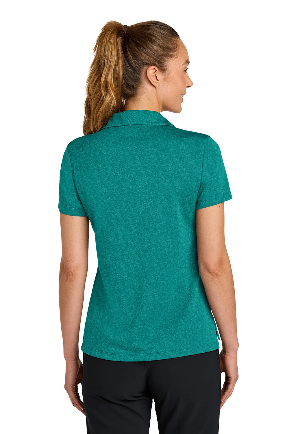 Nike Womens Dri-Fit Moisture Wicking Smooth Heather Short Sleeve Polo Shirt - Heather Bright Spruce Green