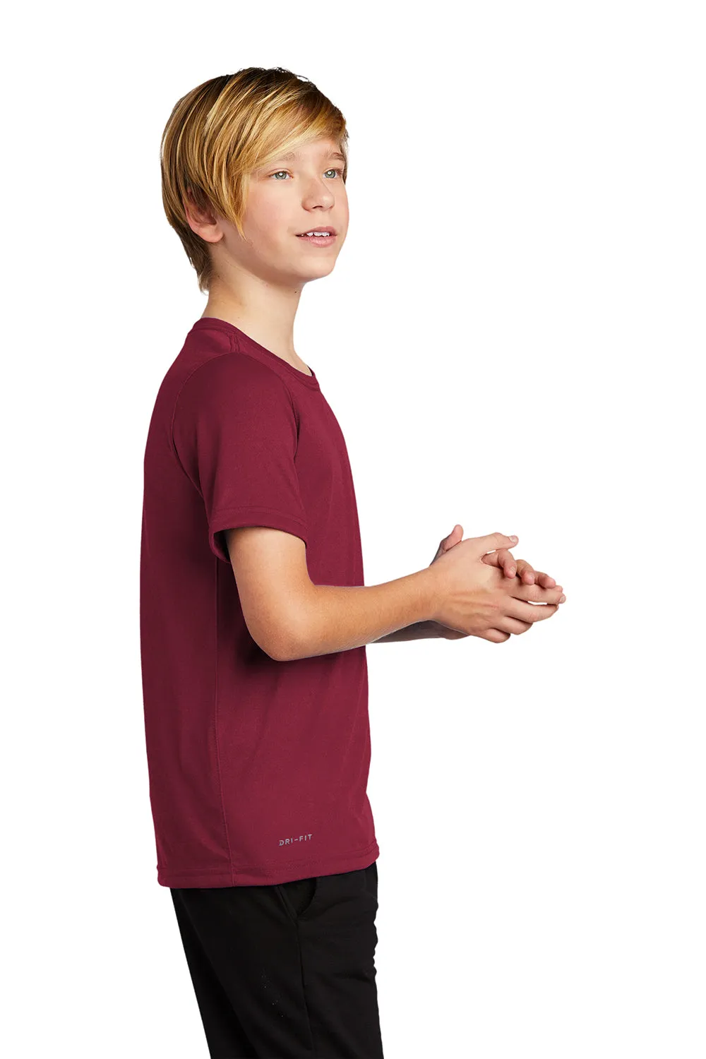 Nike Youth Team rLegend Dri-Fit Moisture Wicking Short Sleeve Crewneck T-Shirt - Team Maroon