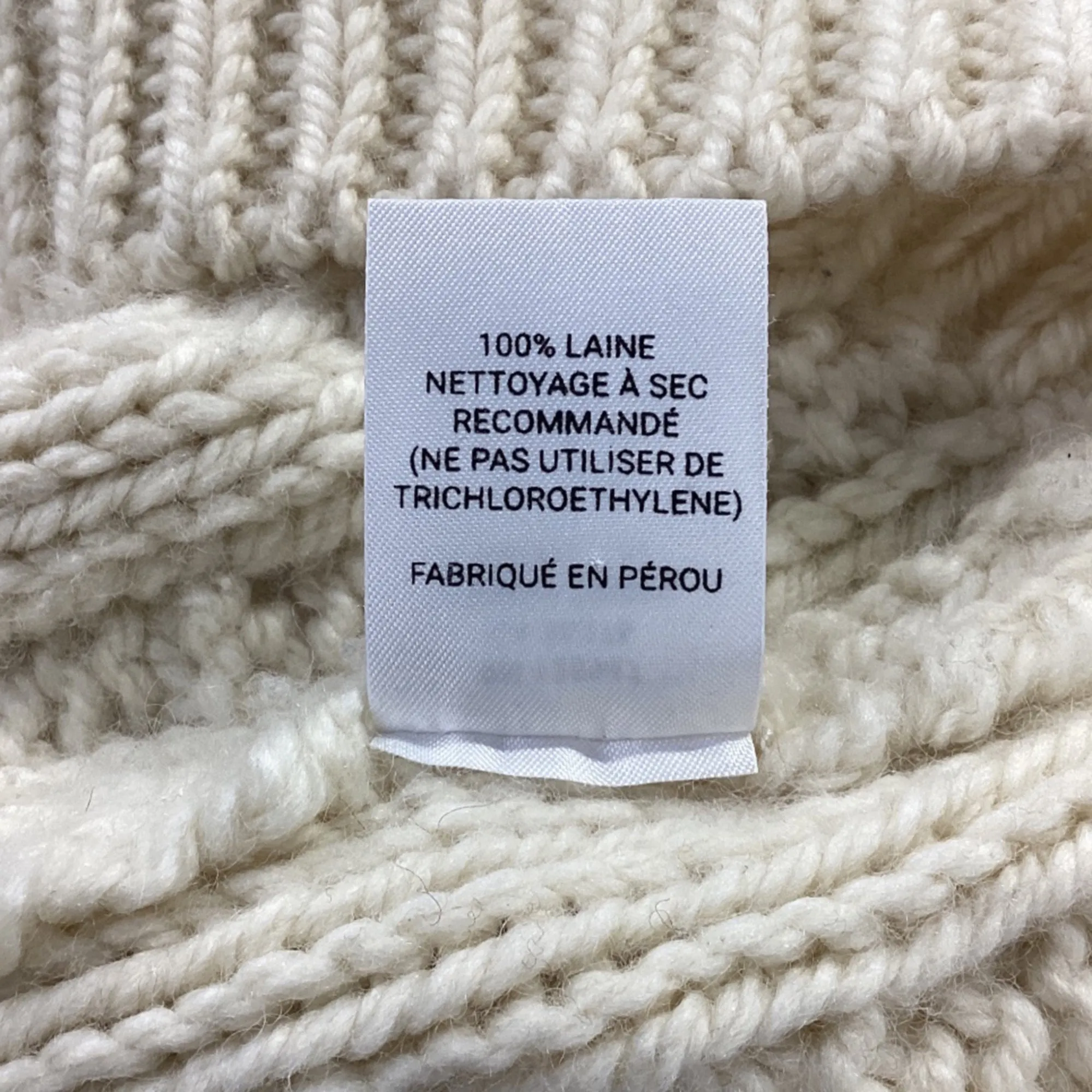 Nili Lotan Hawthorne Cable Knit Turtleneck Sweater in Cream Wool