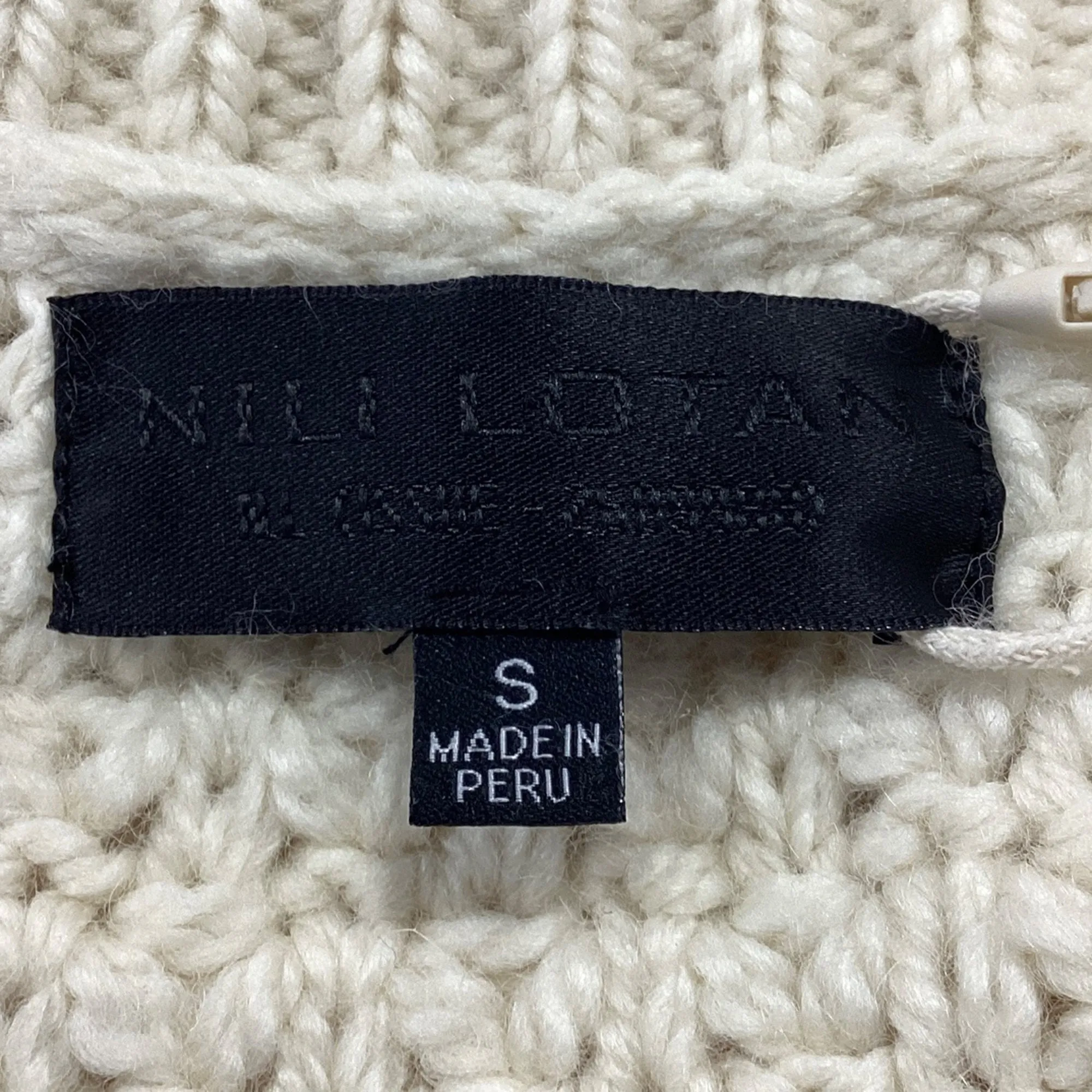 Nili Lotan Hawthorne Cable Knit Turtleneck Sweater in Cream Wool