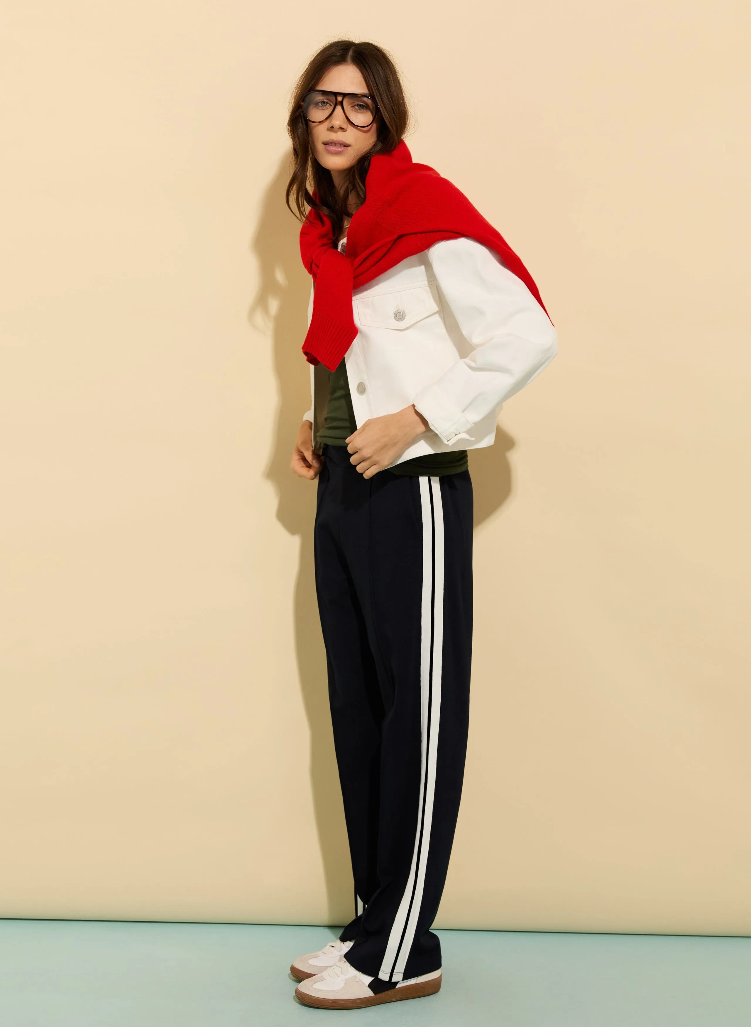 Nova Organic Cotton Collarless Denim Jacket | Soft White
