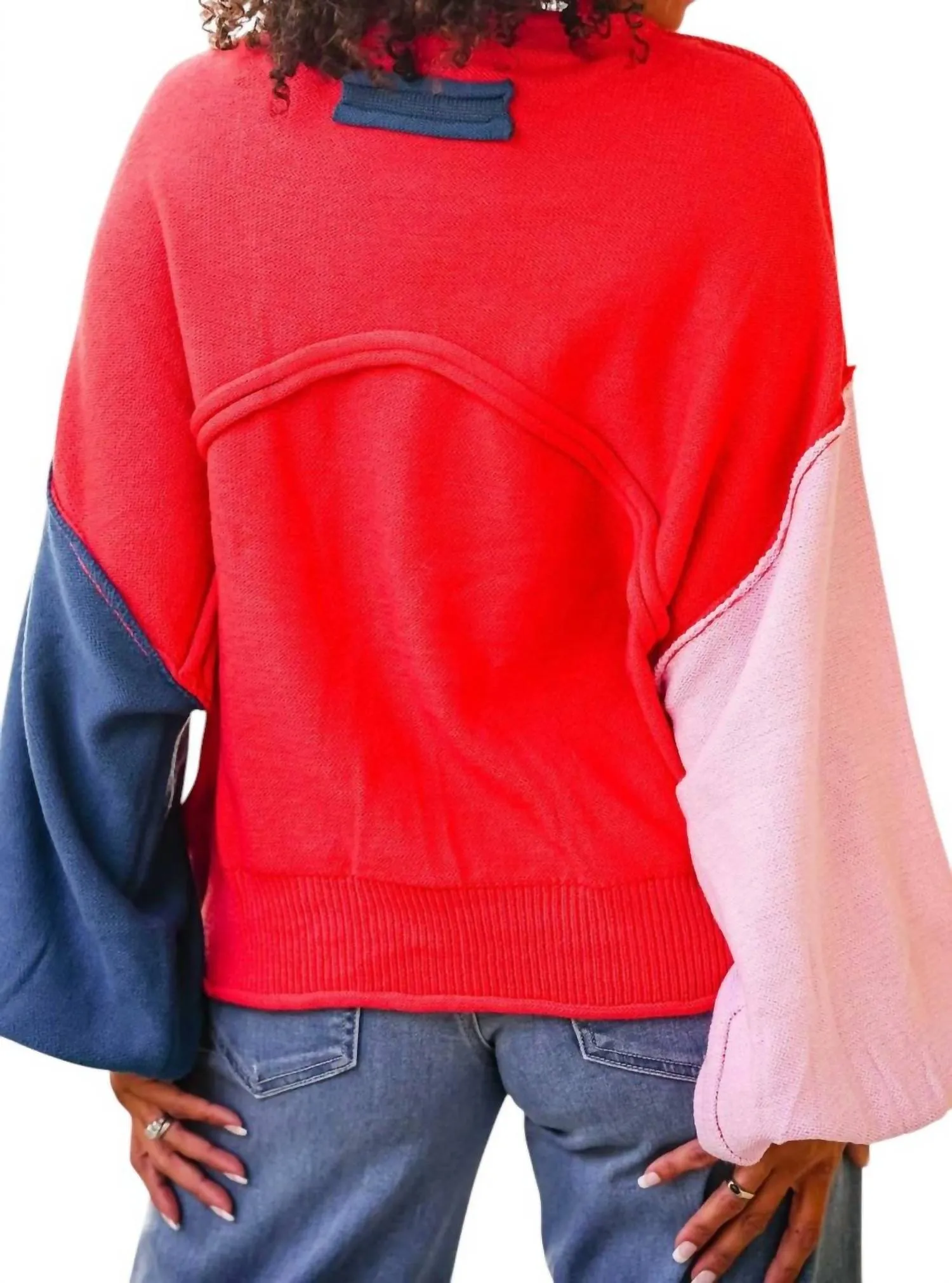 One And Only Knit Sweater In Coral Red