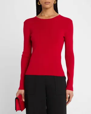 Open Heart Knit Sweater In Red