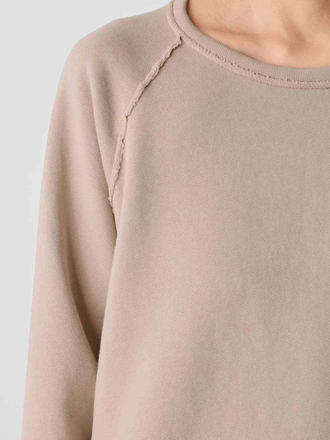 Organic Cotton French Terry Box Top In Wheat