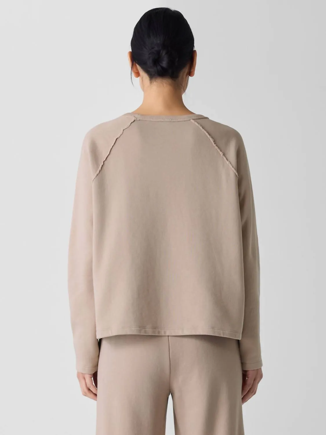 Organic Cotton French Terry Box Top In Wheat