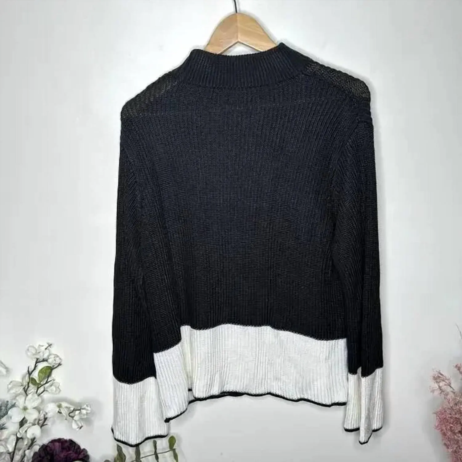 Panama Knit Sweater In Black/white
