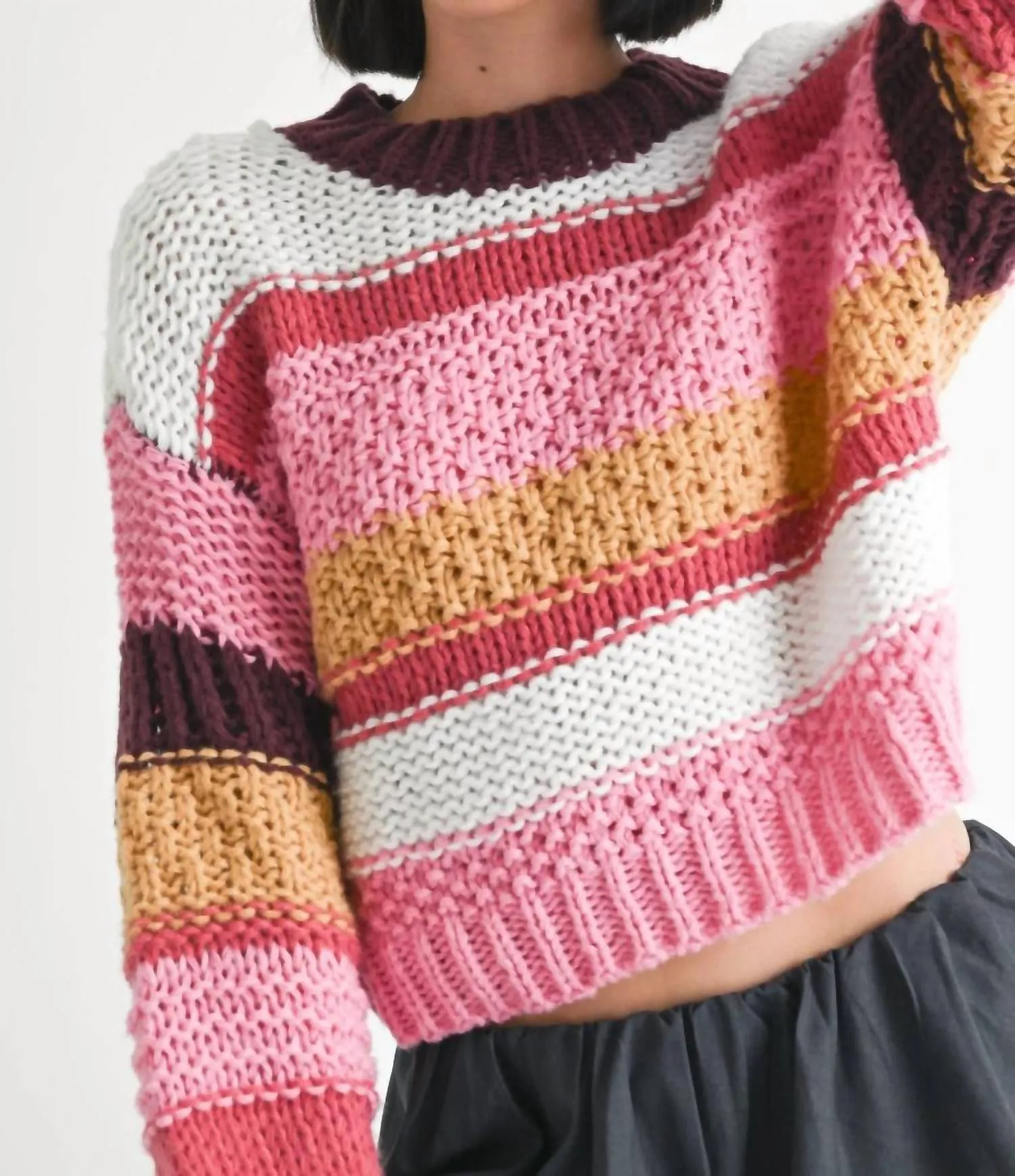 Party Sweater In Pink Multi