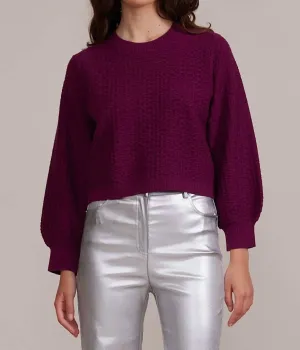 Percy Textured Sweater In Wine