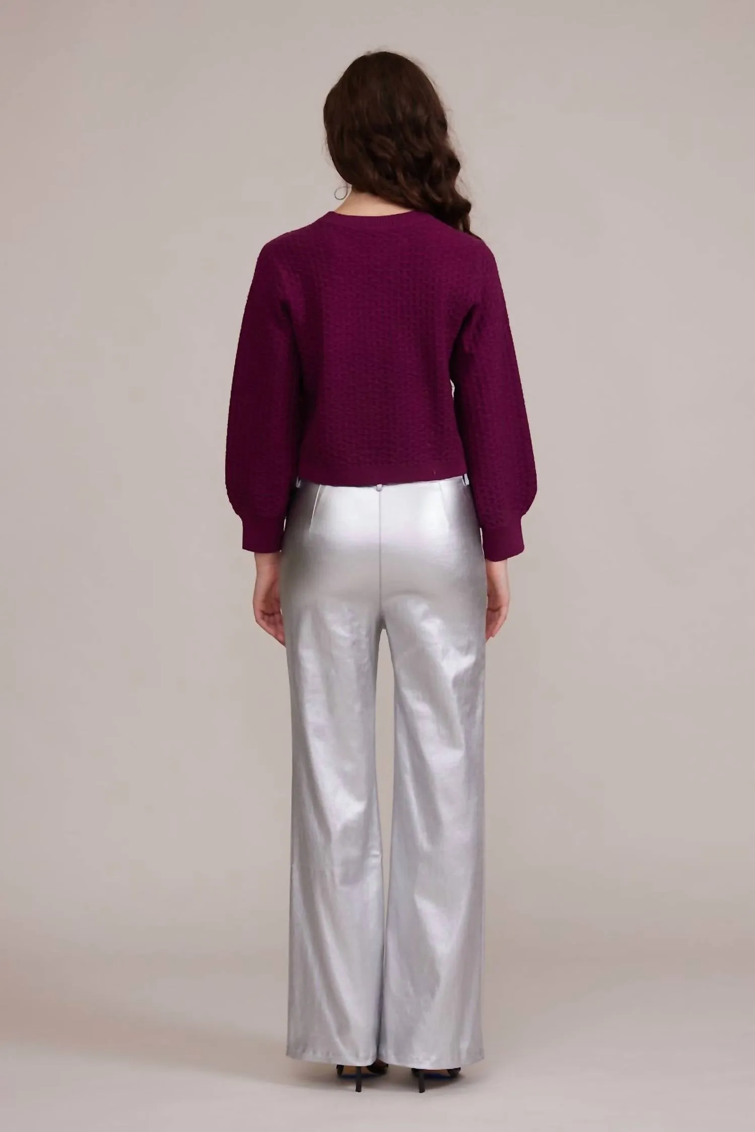 Percy Textured Sweater In Wine