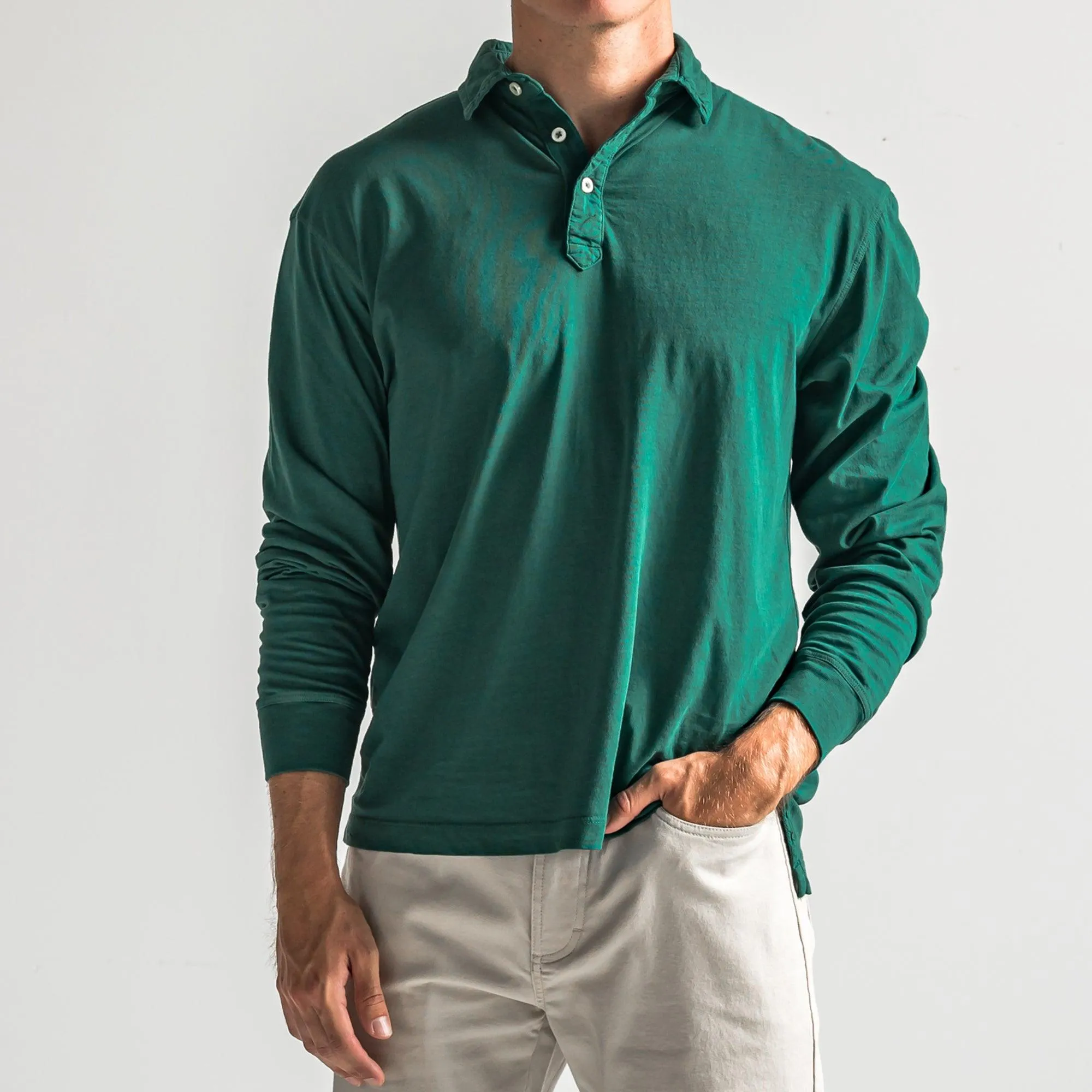 Perry Long Sleeve Polo - Botanical Garden