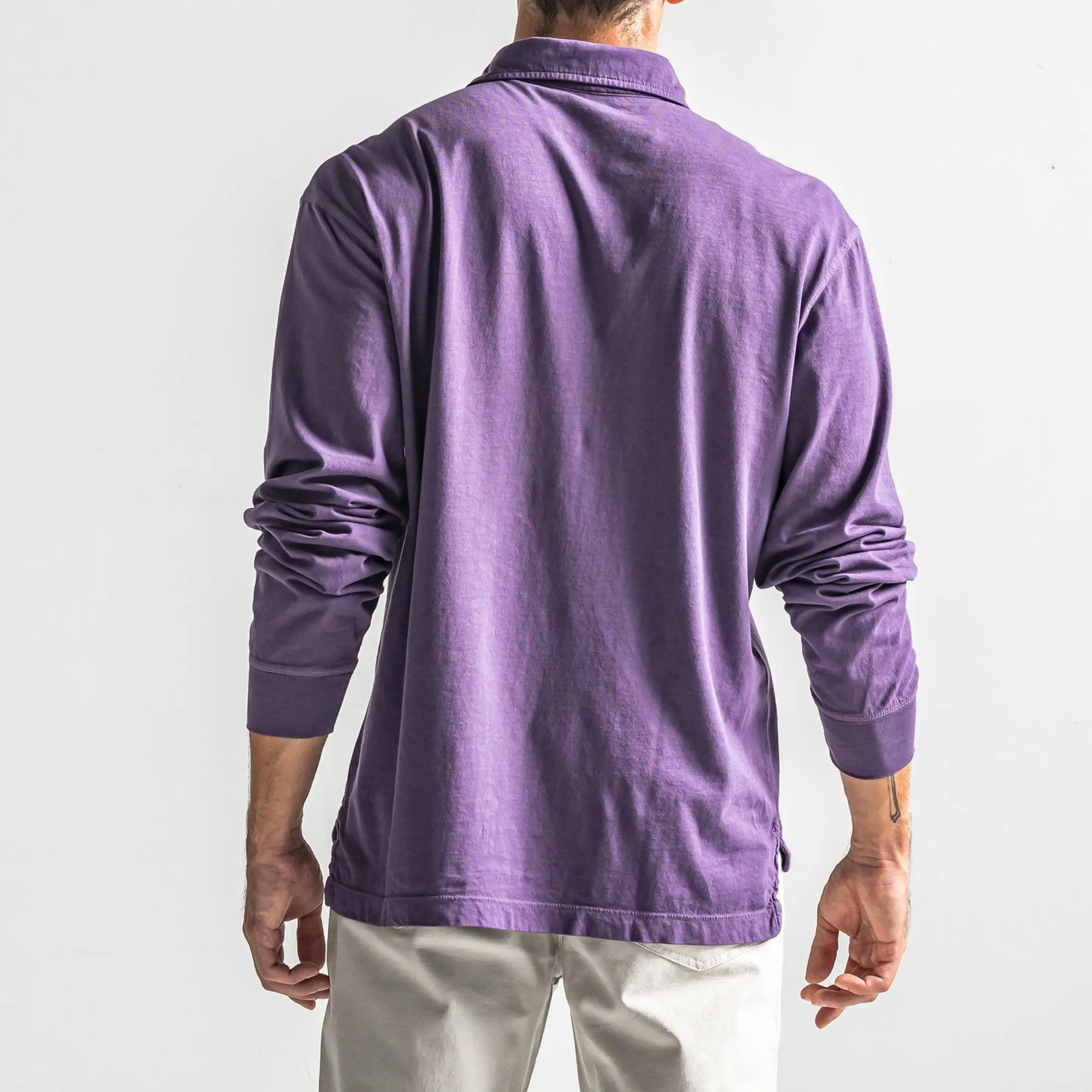 Perry Long Sleeve Polo - Loganberry