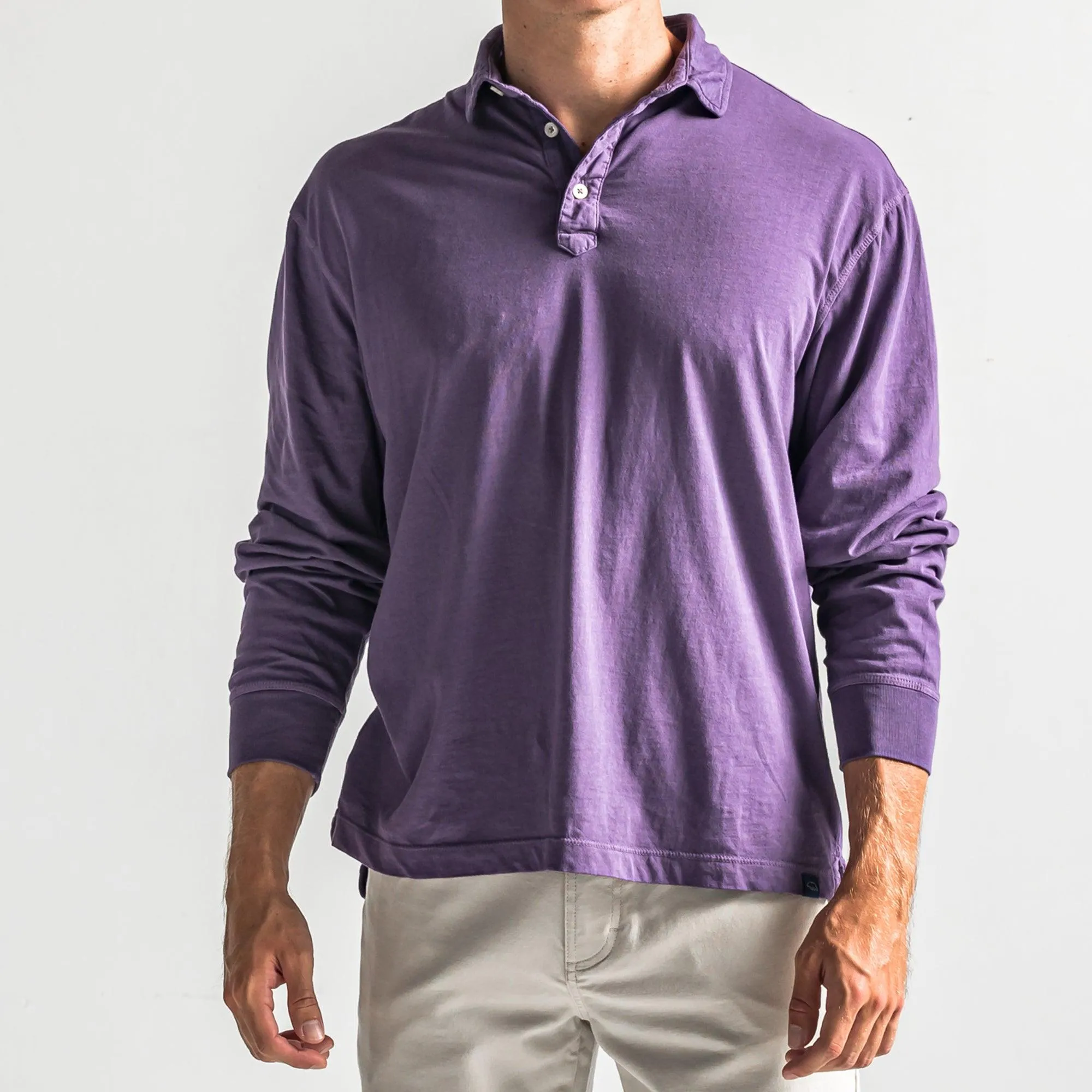 Perry Long Sleeve Polo - Loganberry