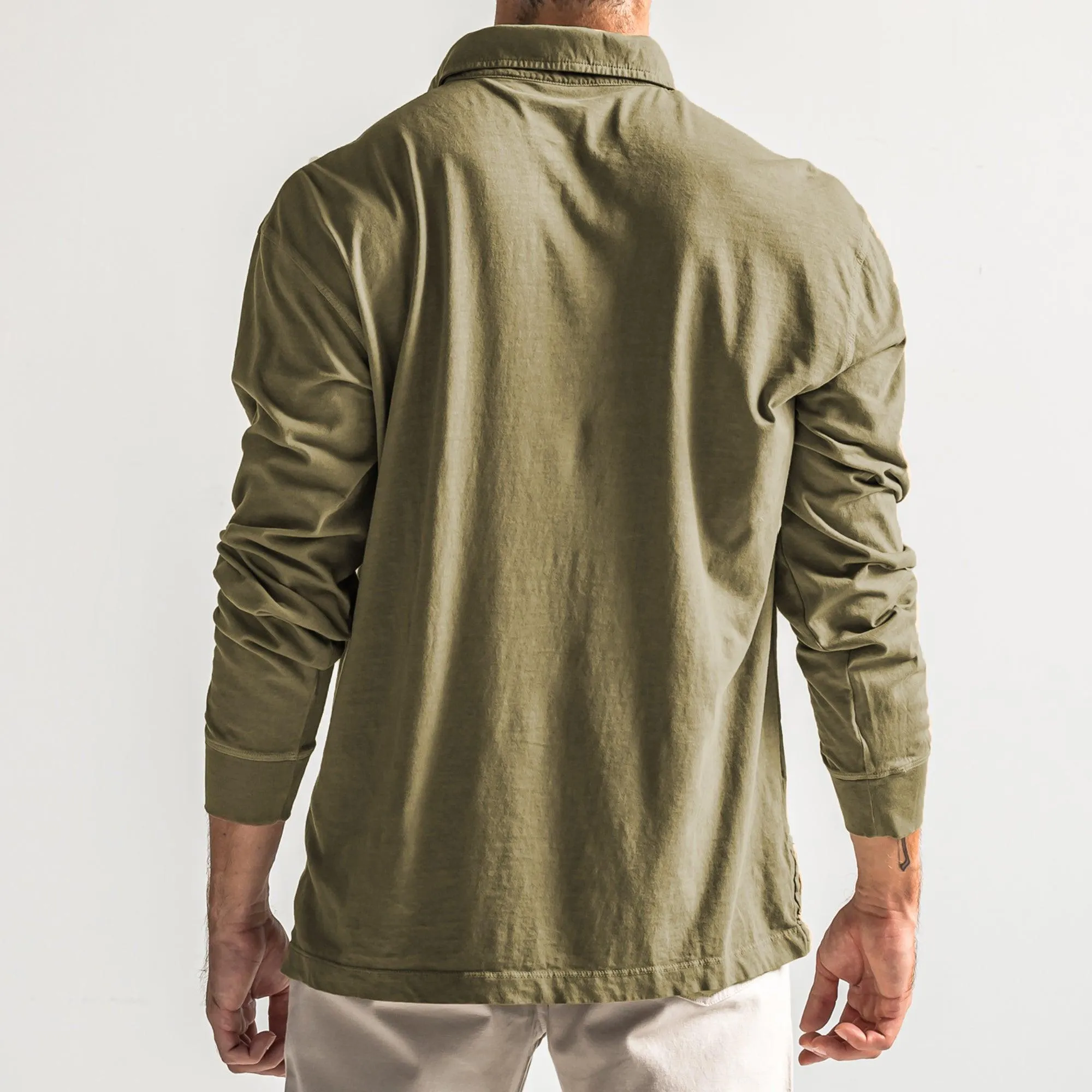 Perry Long Sleeve Polo - Olive