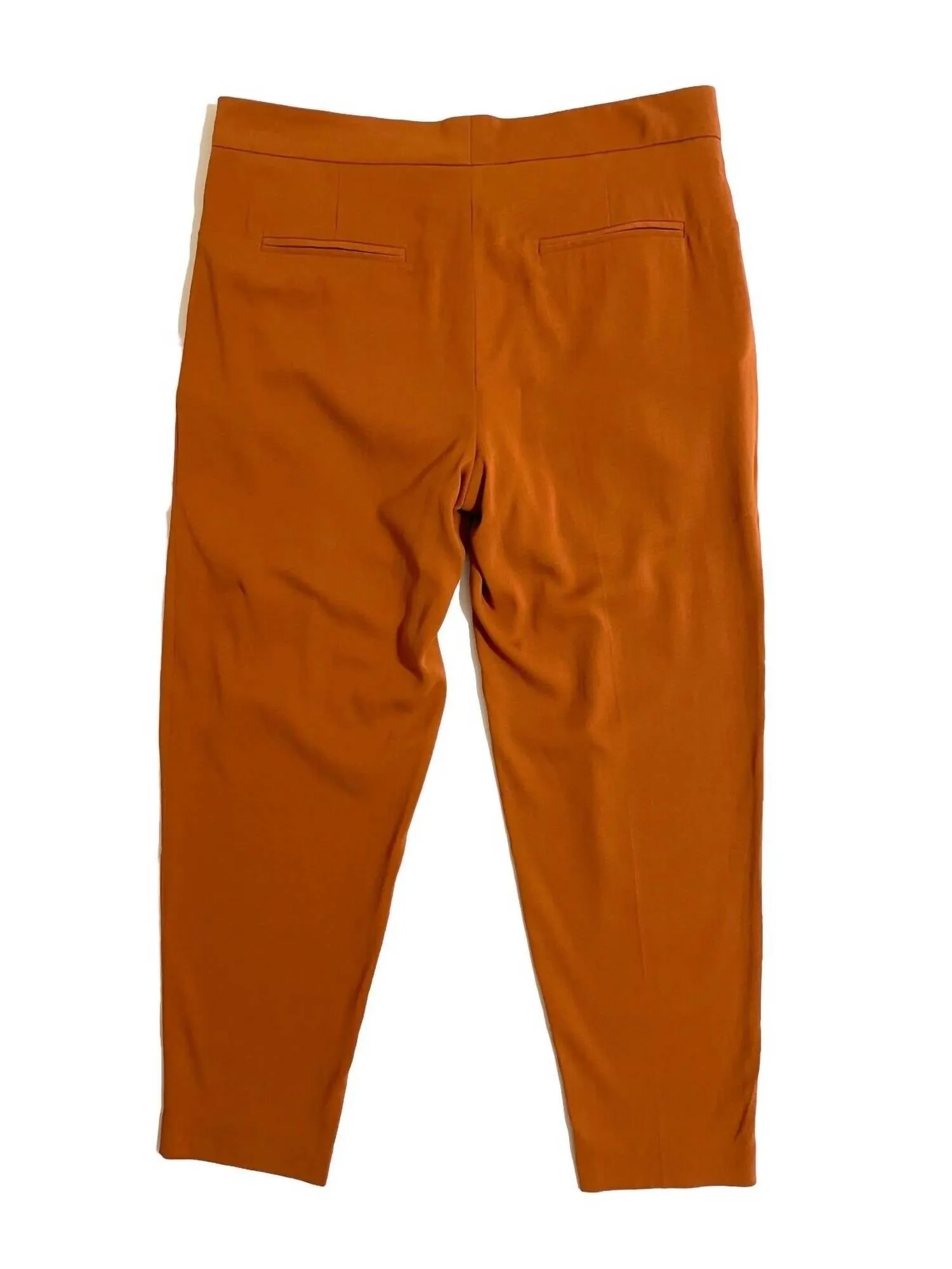 Pleated Silk Trousers In Orange