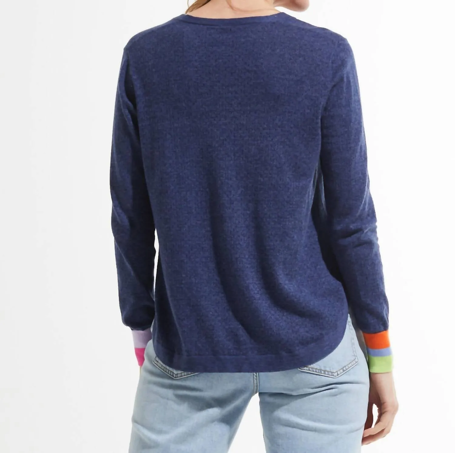 Pocket Detail Sweater In Denim