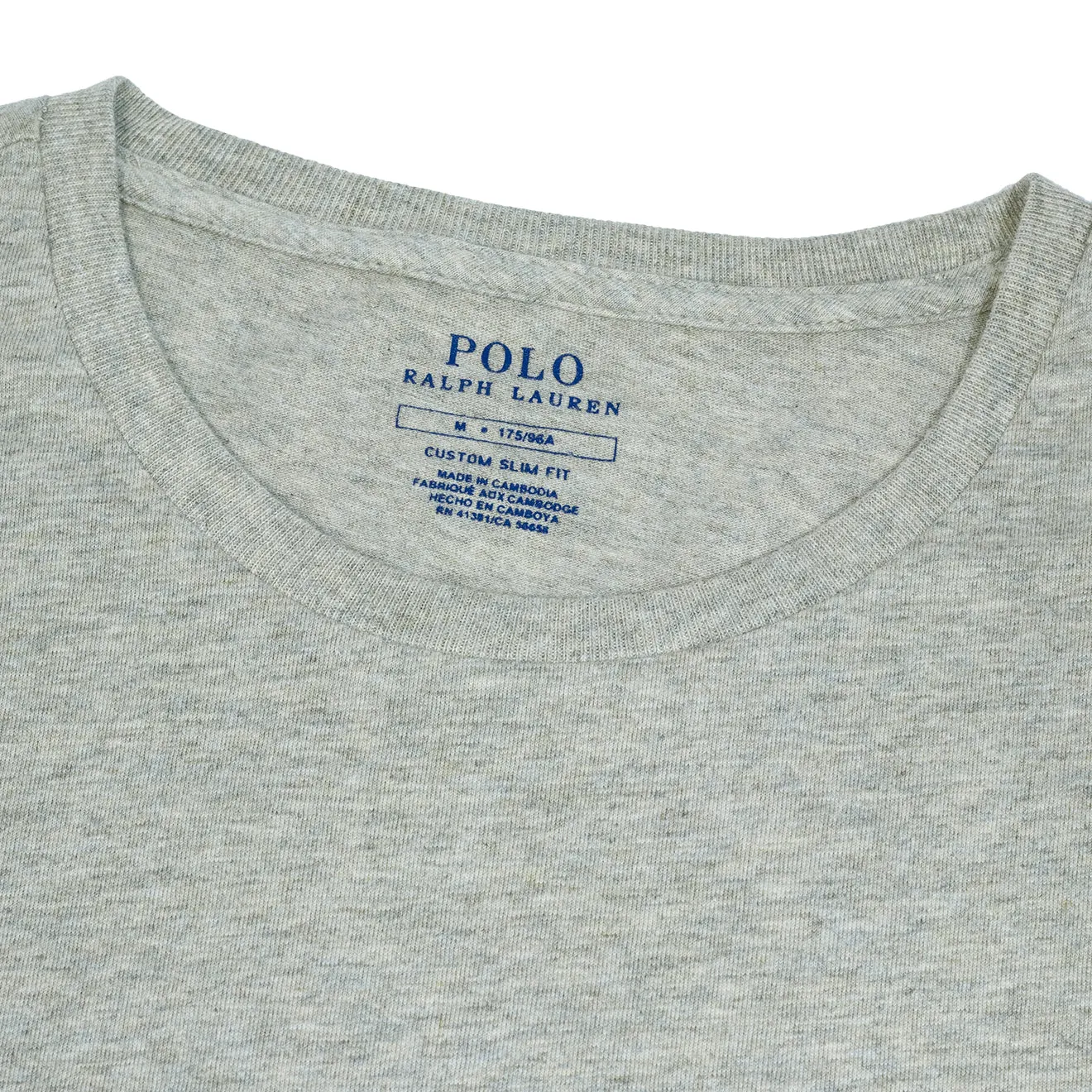 Polo Ralph Lauren Custom Slim Fit Cotton T-Shirt Grey