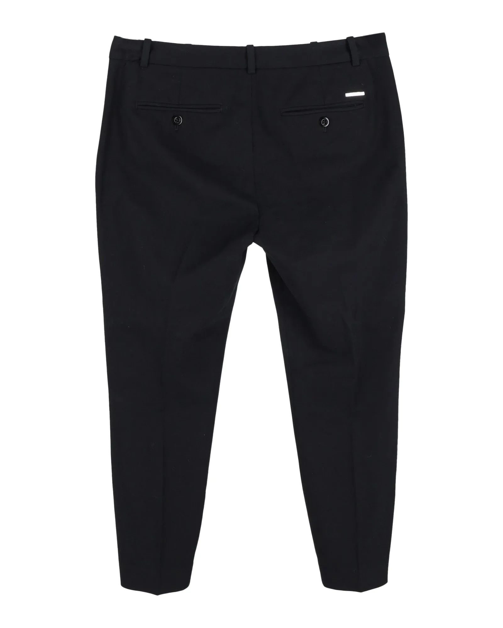 Polo Ralph Lauren Tapered Cropped Trousers in Black Cotton