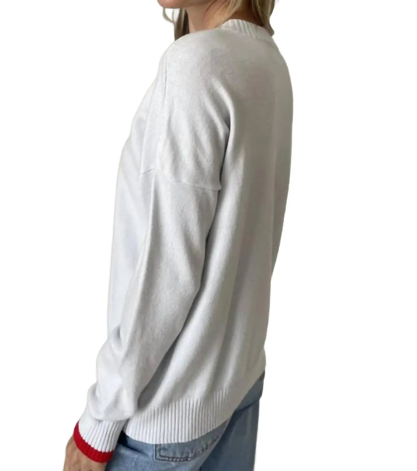Pookie Graphic Sweater With Heart In Light Blue