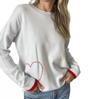 Pookie Graphic Sweater With Heart In Light Blue