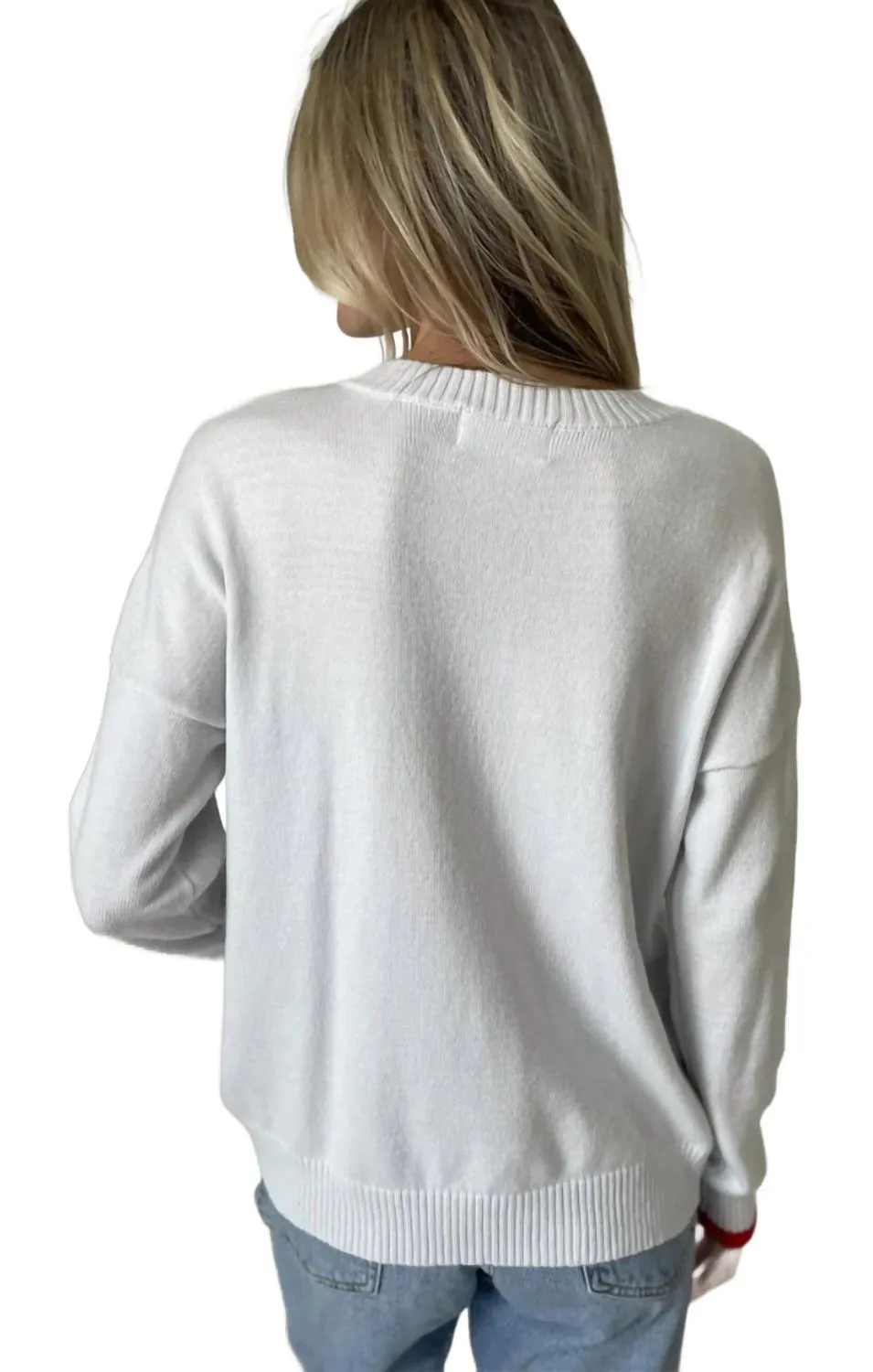 Pookie Graphic Sweater With Heart In Light Blue