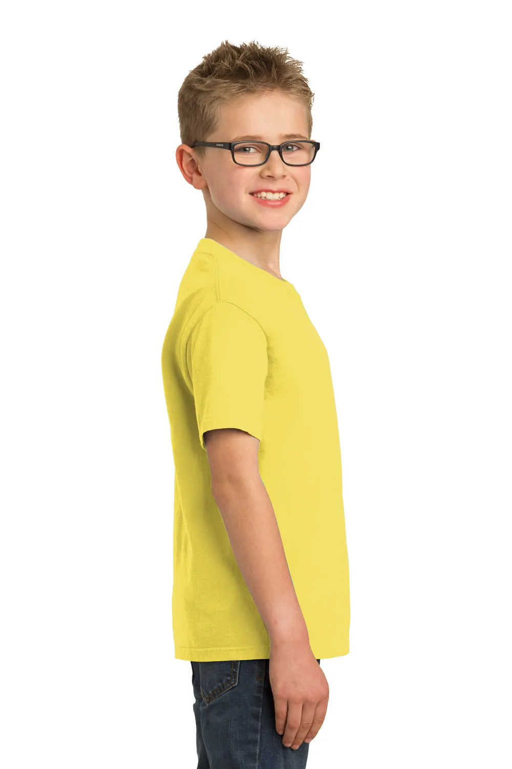 Port & Company Youth Beach Wash Short Sleeve Crewneck T-Shirt - Popcorn Yellow