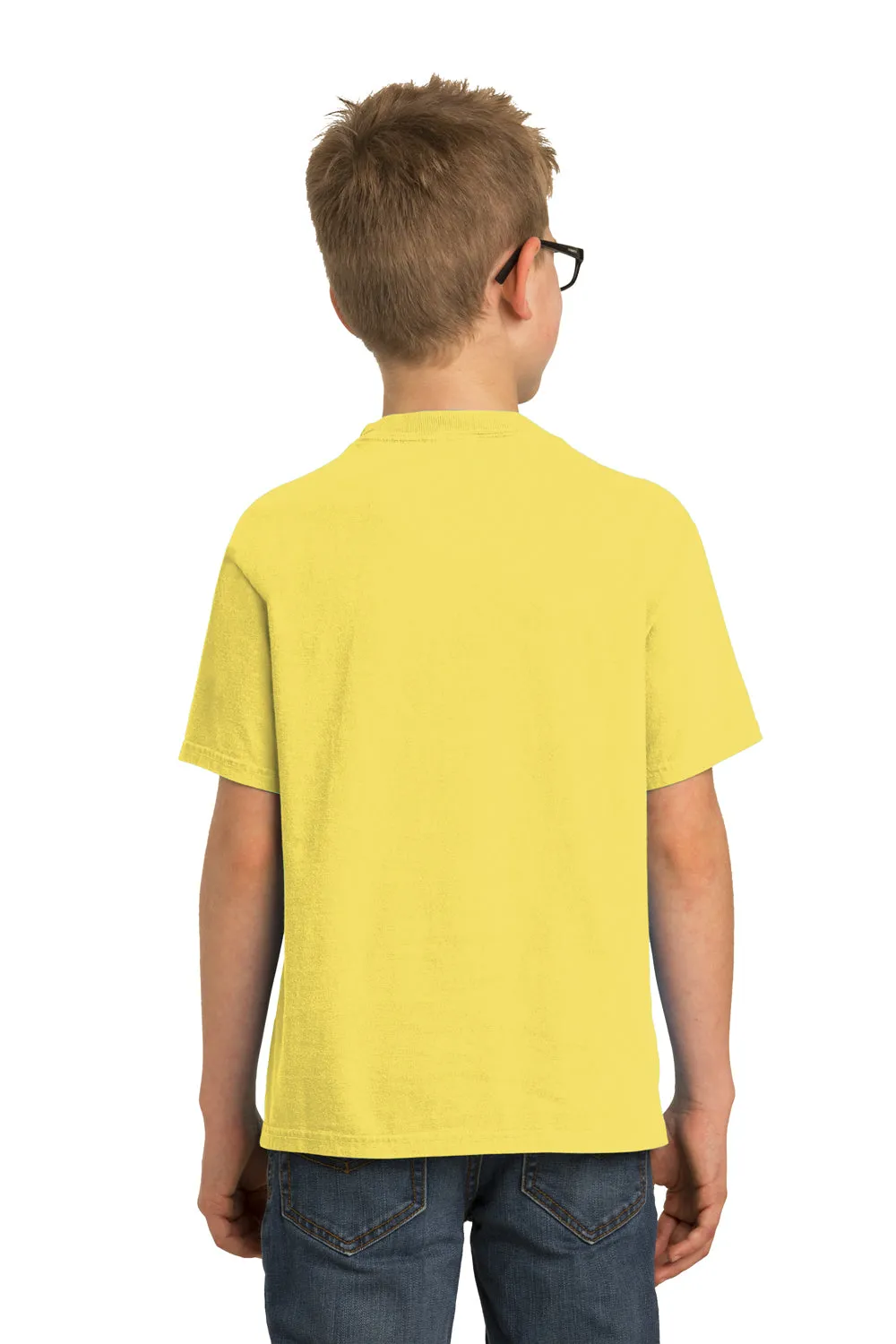 Port & Company Youth Beach Wash Short Sleeve Crewneck T-Shirt - Popcorn Yellow