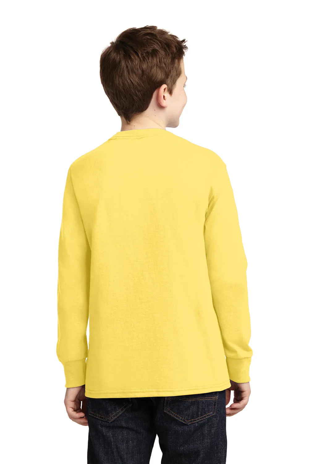 Port & Company Youth Core Long Sleeve Crewneck T-Shirt - Yellow